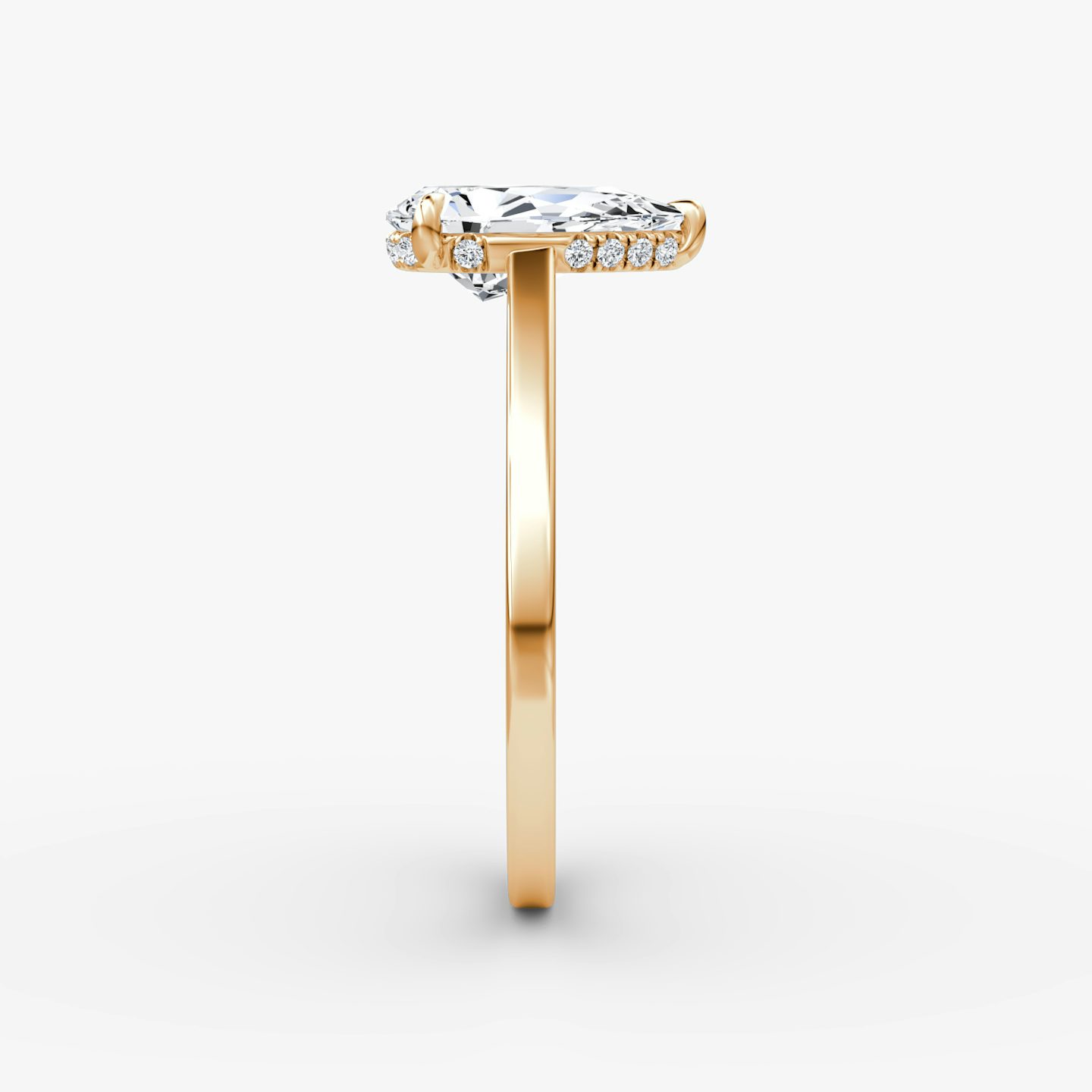 The Pavé Bridge | Pear | 14k | Rose Gold | bandAccent: Plain | diamond: Pear | diamondOrientation: vertical | caratWeight: other