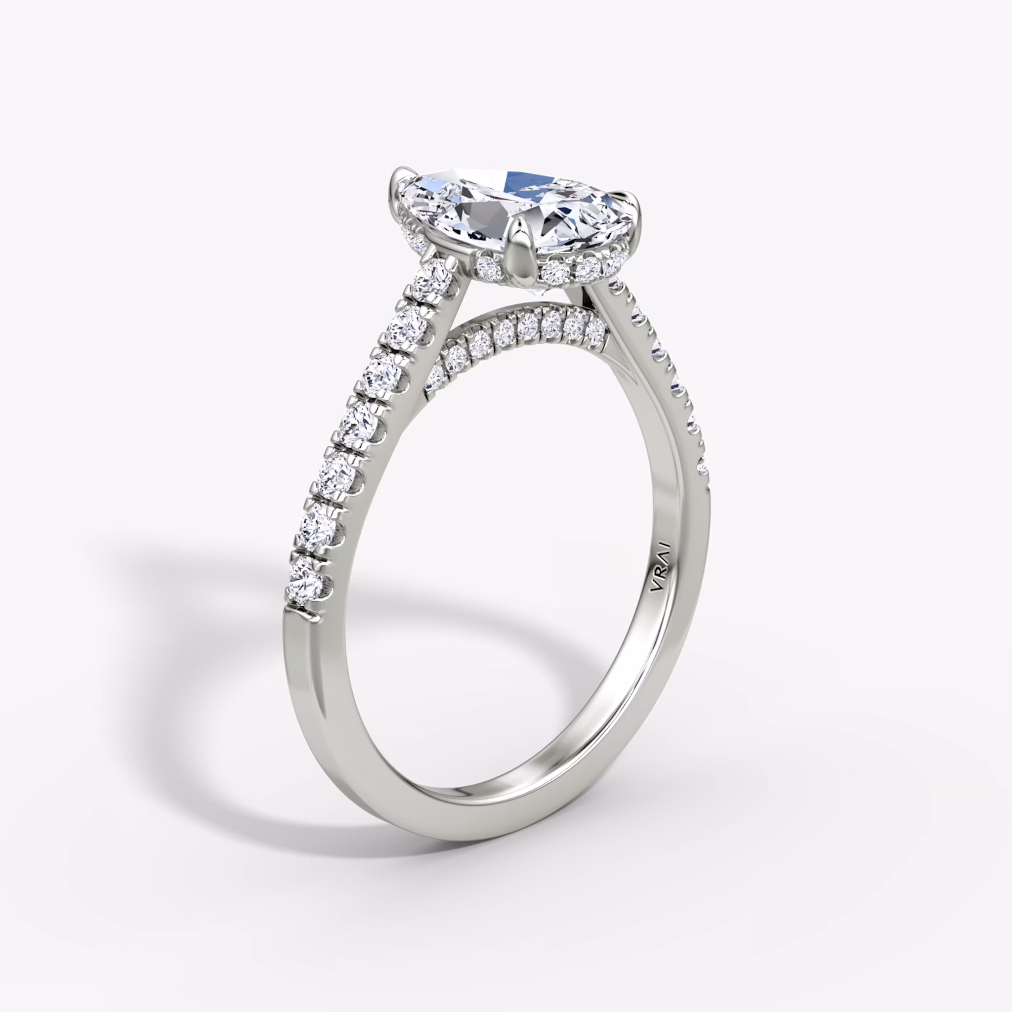 Pavé Bridge Pear | Platinum