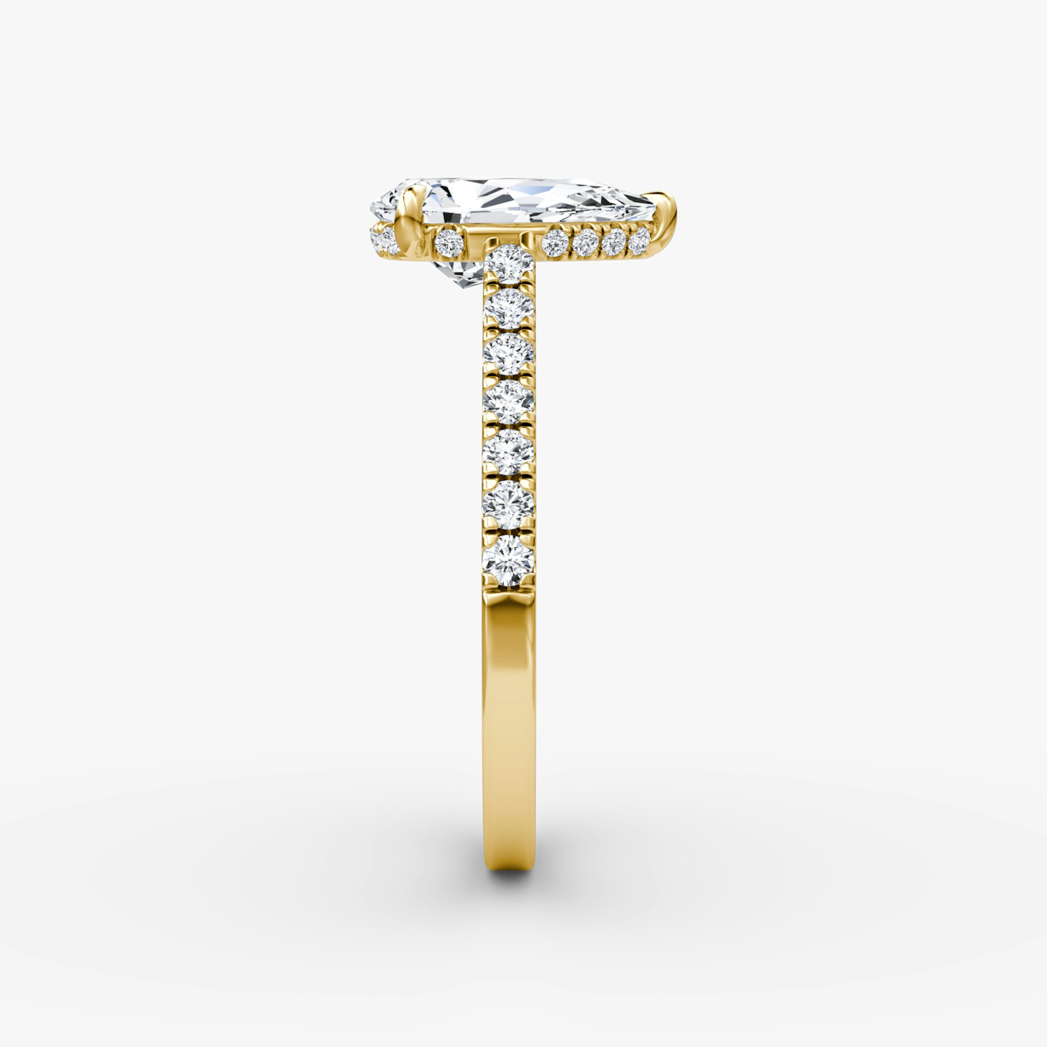 The Pavé Bridge | Pear | 18k | Yellow Gold | bandAccent: Pavé | diamond: Pear | diamondOrientation: vertical | caratWeight: other