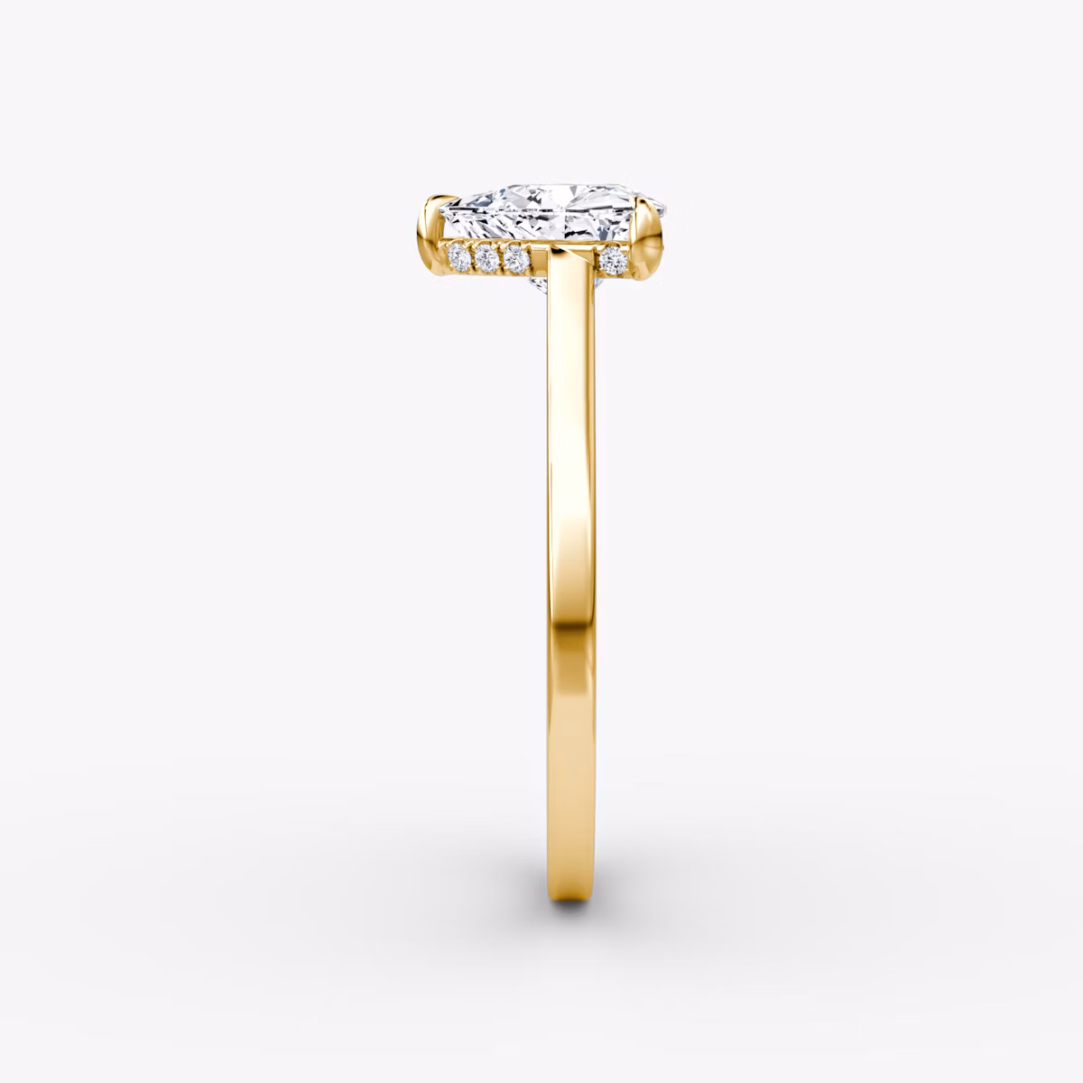 The Pavé Bridge | Trillion | 18k | Yellow Gold | bandAccent: Plain | diamondOrientation: vertical | caratWeight: other