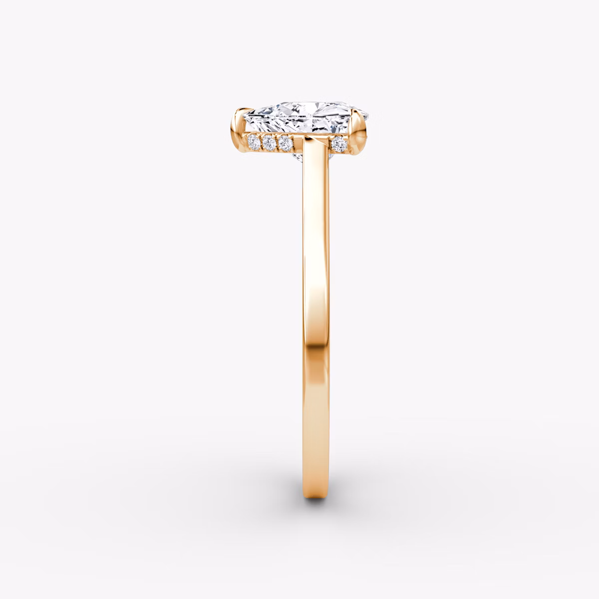 The Pavé Bridge | Trillion | 14k | Rose Gold | bandAccent: Plain | diamondOrientation: vertical | caratWeight: other