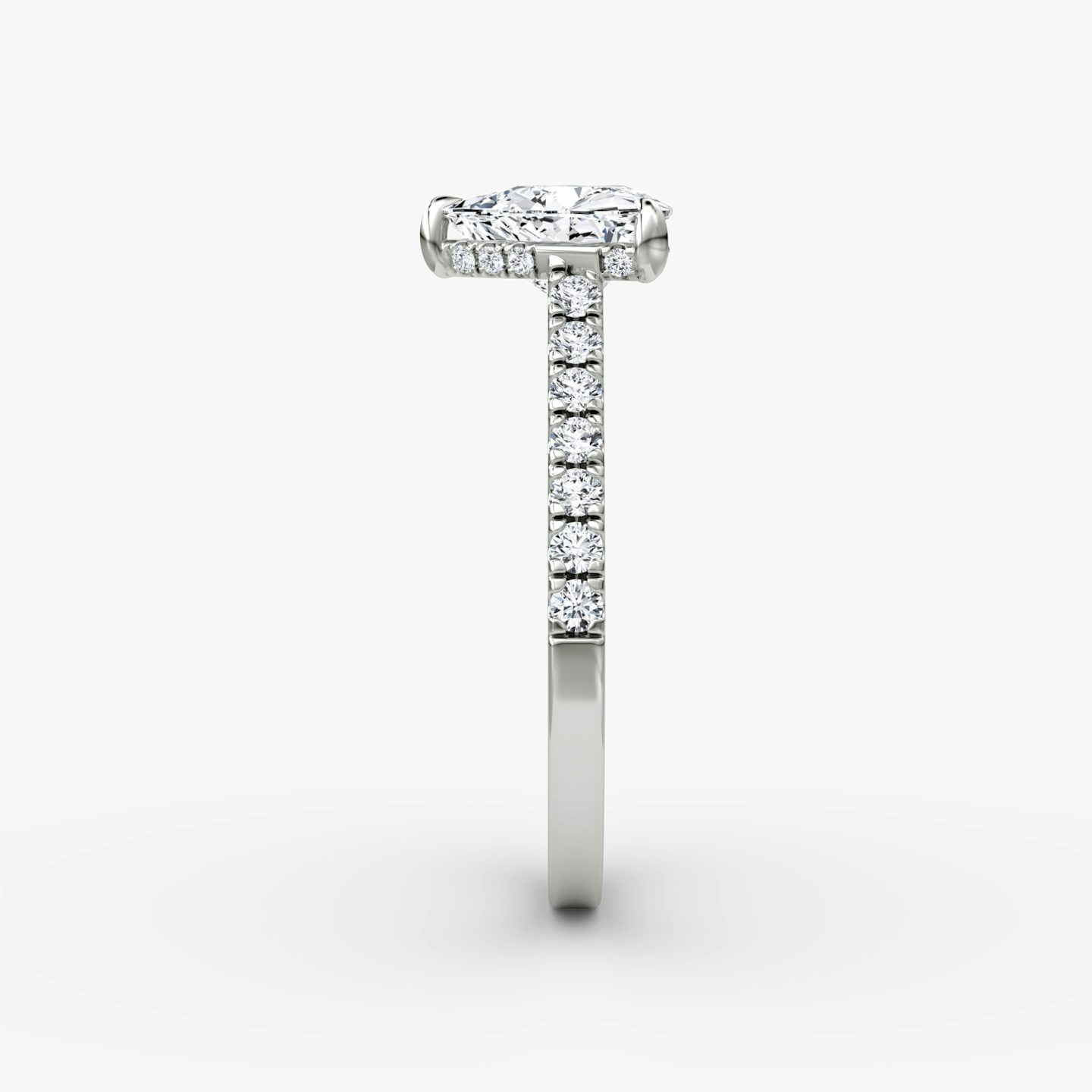 The Pavé Bridge | Trillion | 18k | White Gold | bandAccent: Pavé | diamondOrientation: vertical | caratWeight: other