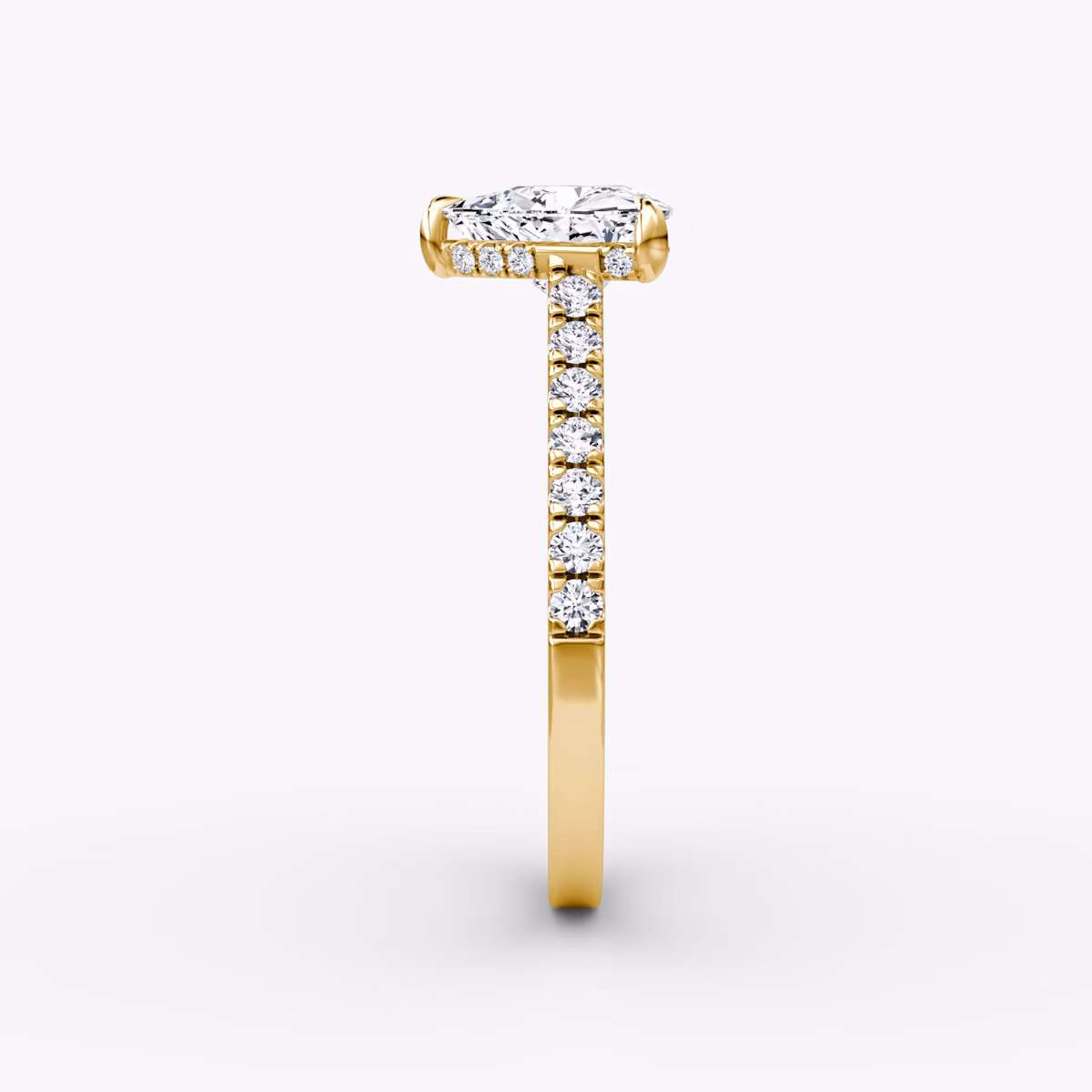The Pavé Bridge | Trillion | 18k | Yellow Gold | bandAccent: Pavé | diamondOrientation: vertical | caratWeight: other