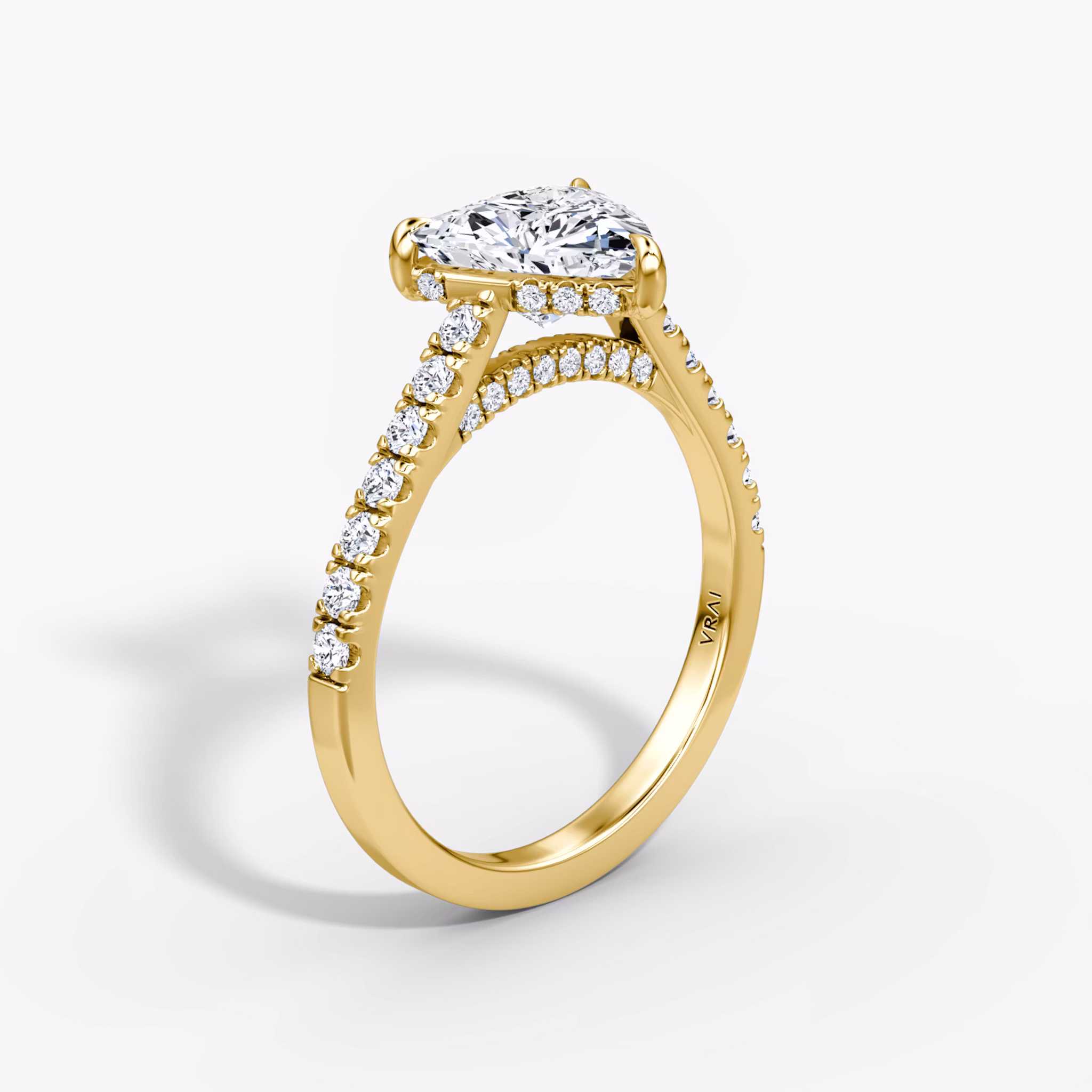 The Pavé Bridge Trillion | Yellow Gold
