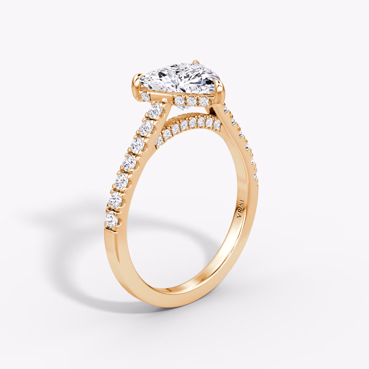 Pavé Bridge | Trillant | 14k | Roségold | bandAccent: Mit Pavé-Besatz | diamondOrientation: vertical | caratWeight: other