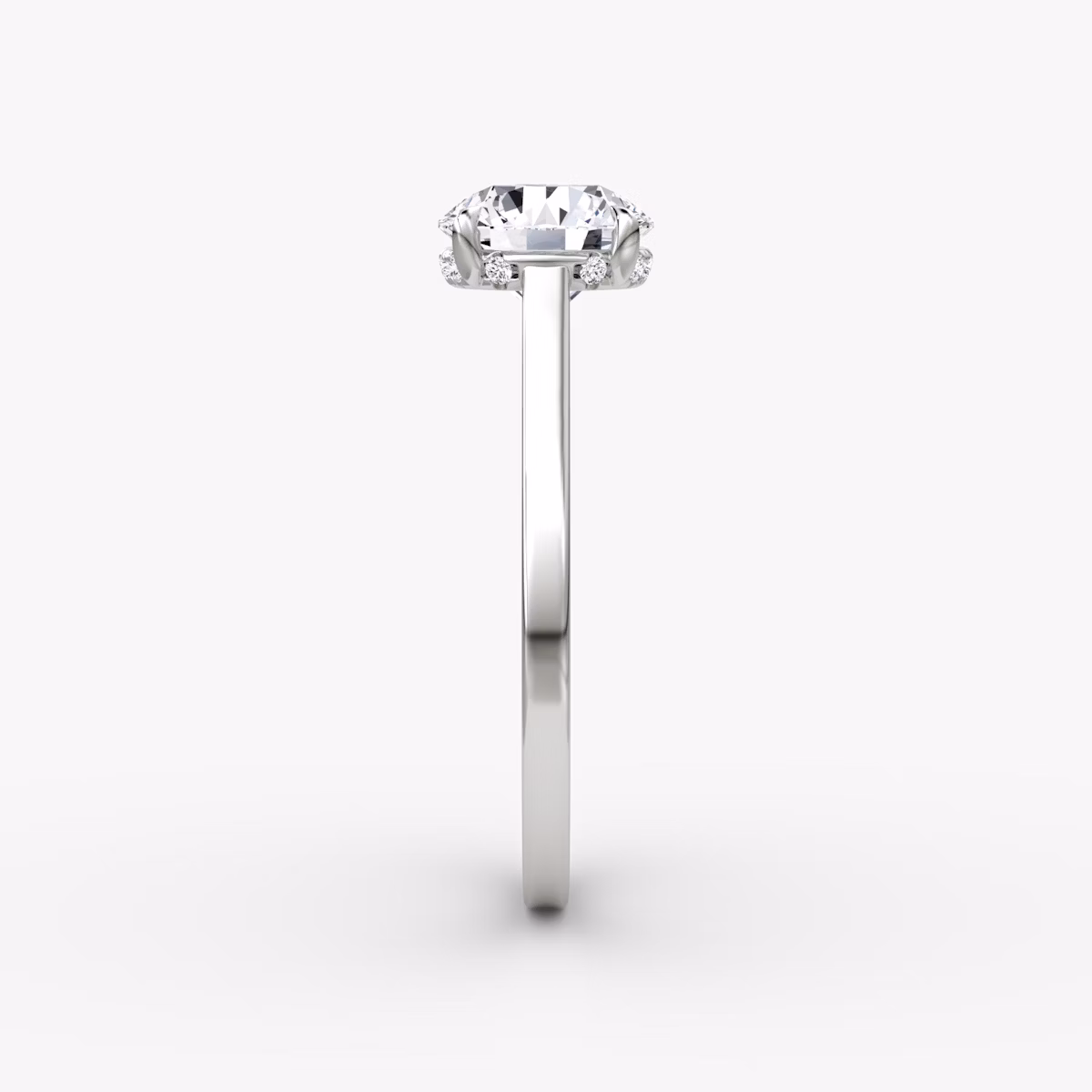 The Pavé Bridge | Round Brilliant | Platinum | bandAccent: Plain | caratWeight: other | diamondOrientation: vertical