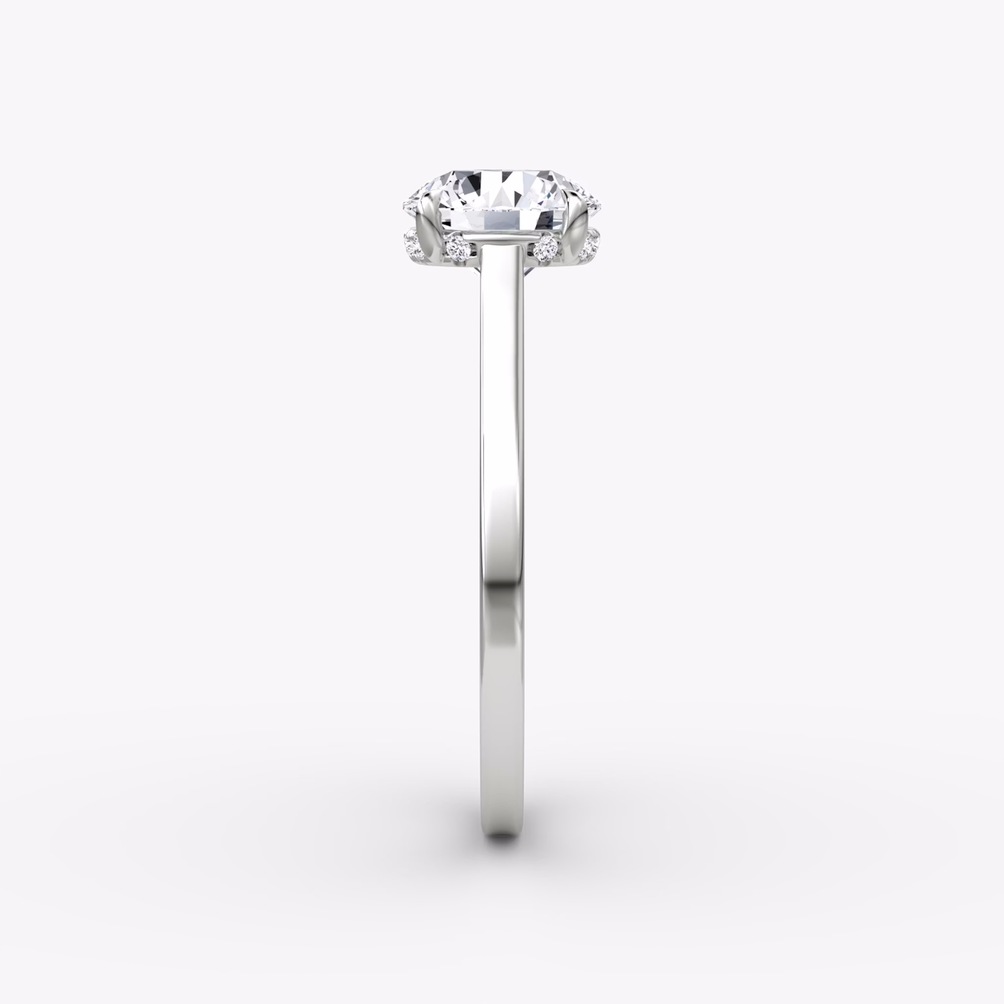The Pavé Bridge | Round Brilliant | 18k | White Gold | bandAccent: Plain | caratWeight: 1.0ct | diamondOrientation: vertical