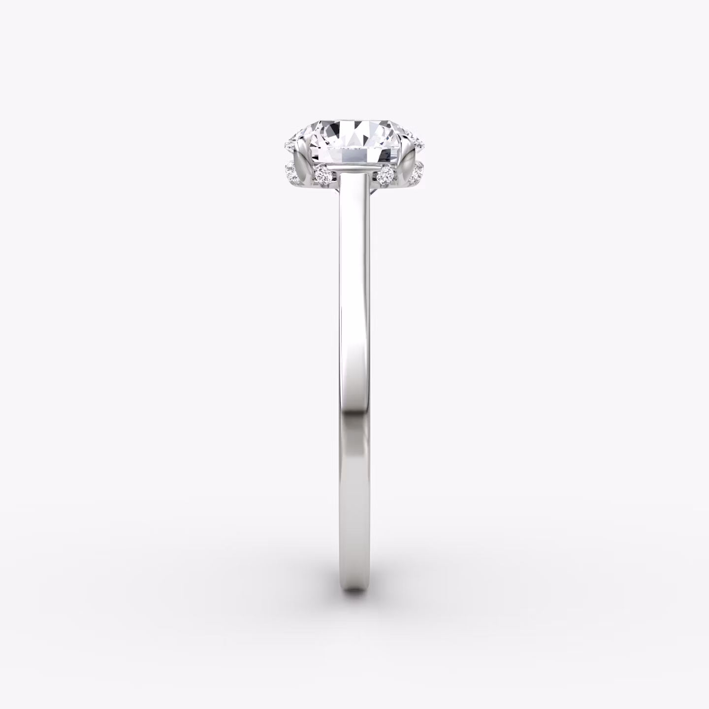 The Pavé Bridge | Round Brilliant | Platinum | bandAccent: Plain | caratWeight: other | diamondOrientation: vertical