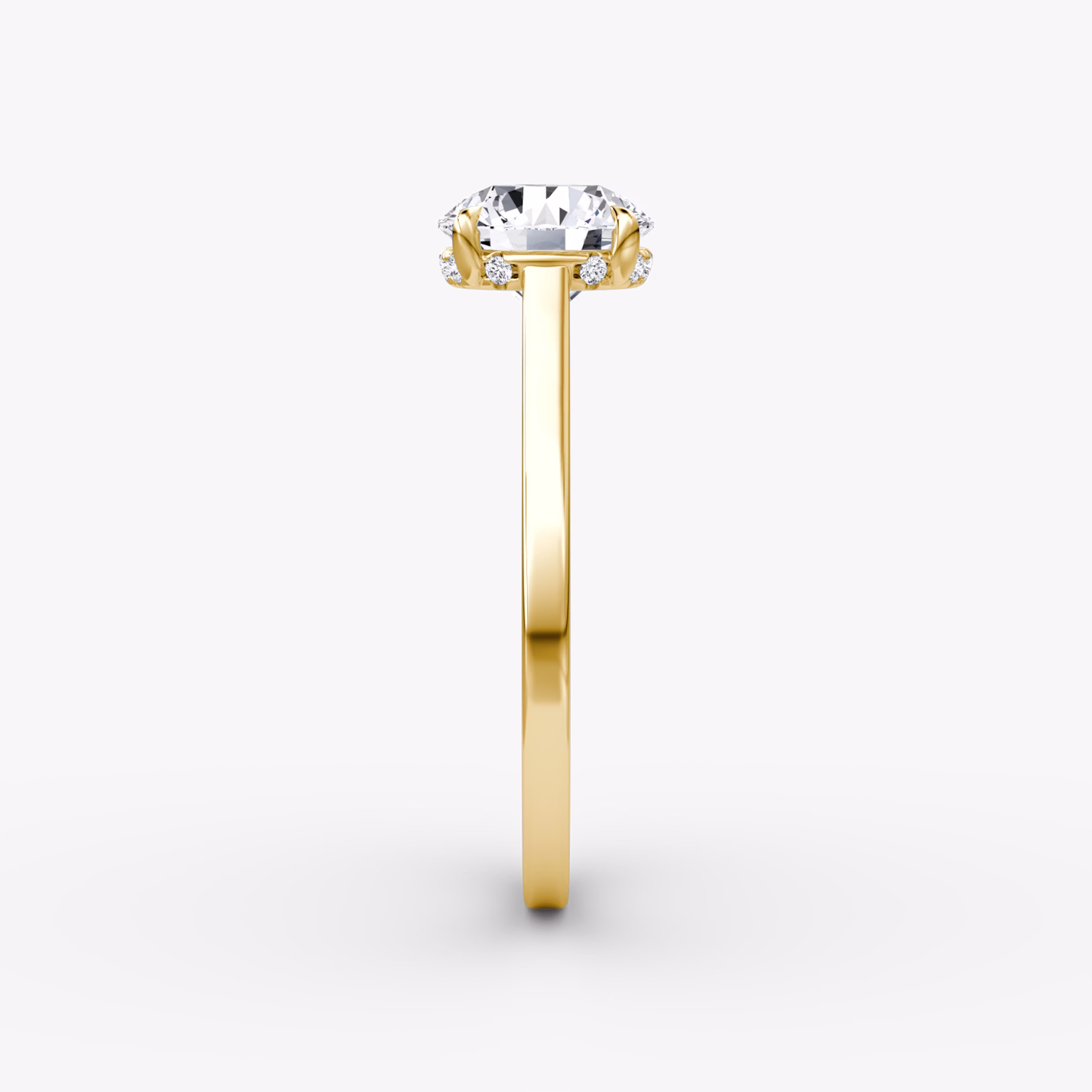 The Pavé Bridge | Round Brilliant | 18k | Yellow Gold | bandAccent: Plain | caratWeight: 1.0ct | diamondOrientation: vertical