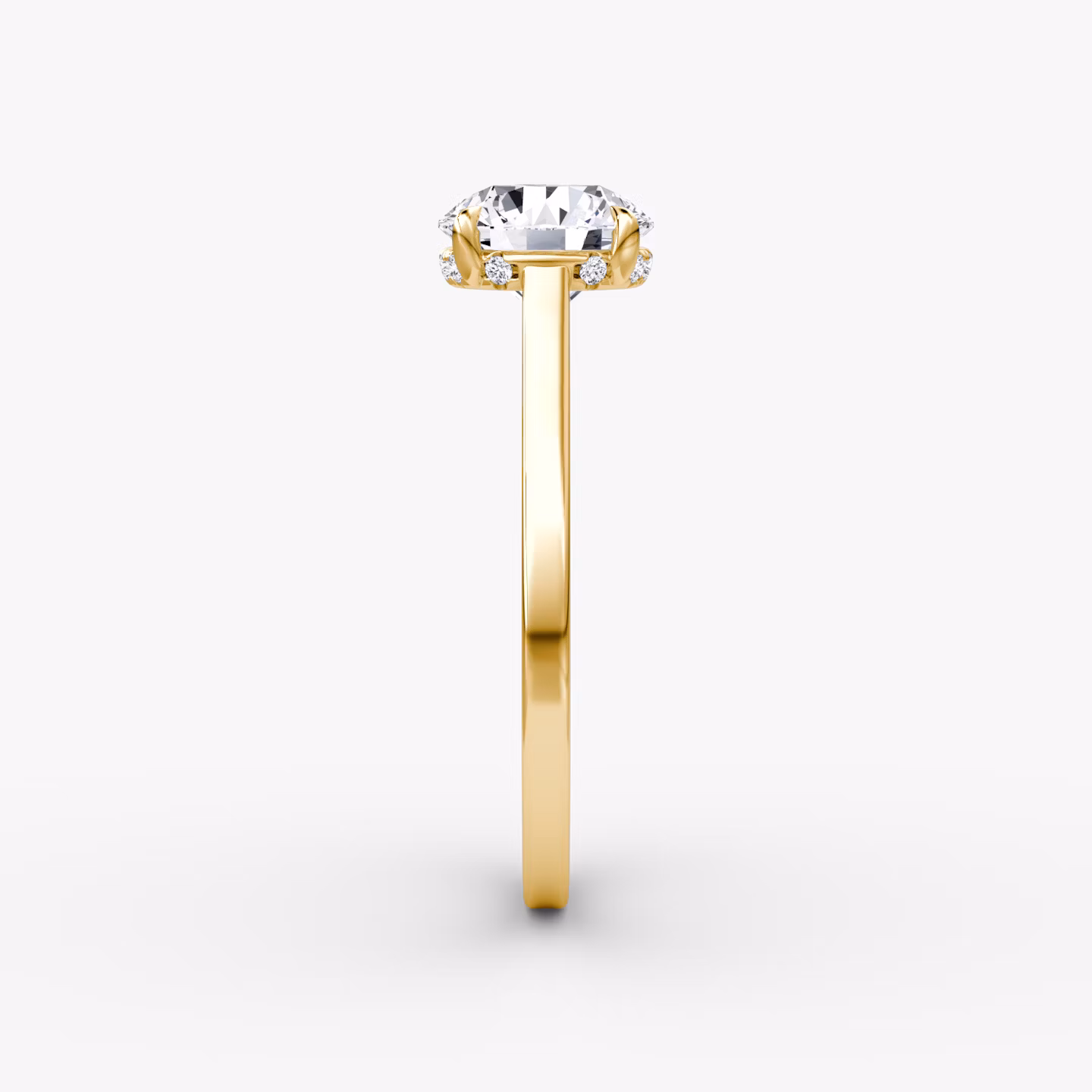 The Pavé Bridge | Round Brilliant | 18k | Yellow Gold | bandAccent: Plain | caratWeight: 1.0ct | diamondOrientation: vertical