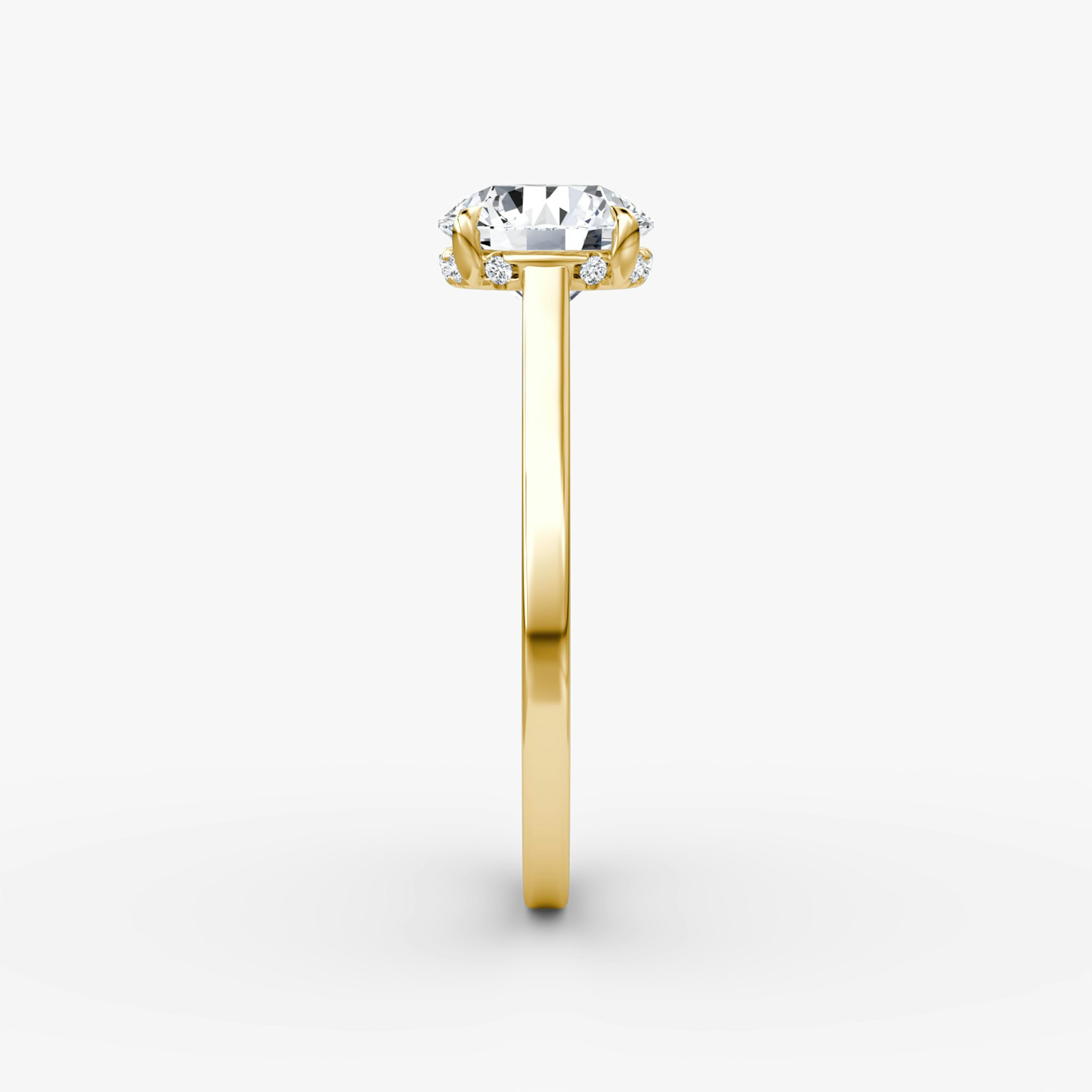 The Pavé Bridge | Round Brilliant | 18k | Yellow Gold | bandAccent: Plain | caratWeight: 1.0ct | diamondOrientation: vertical