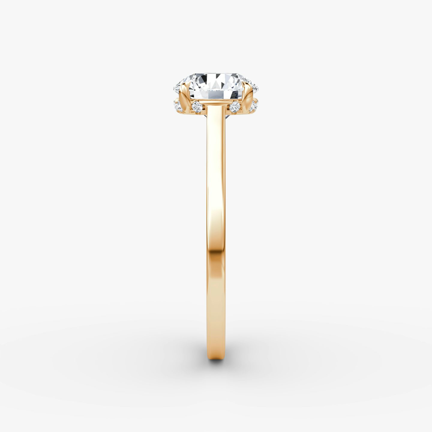 The Pavé Bridge | Round Brilliant | 14k | Rose Gold | bandAccent: Plain | caratWeight: 1.5ct | diamondOrientation: vertical