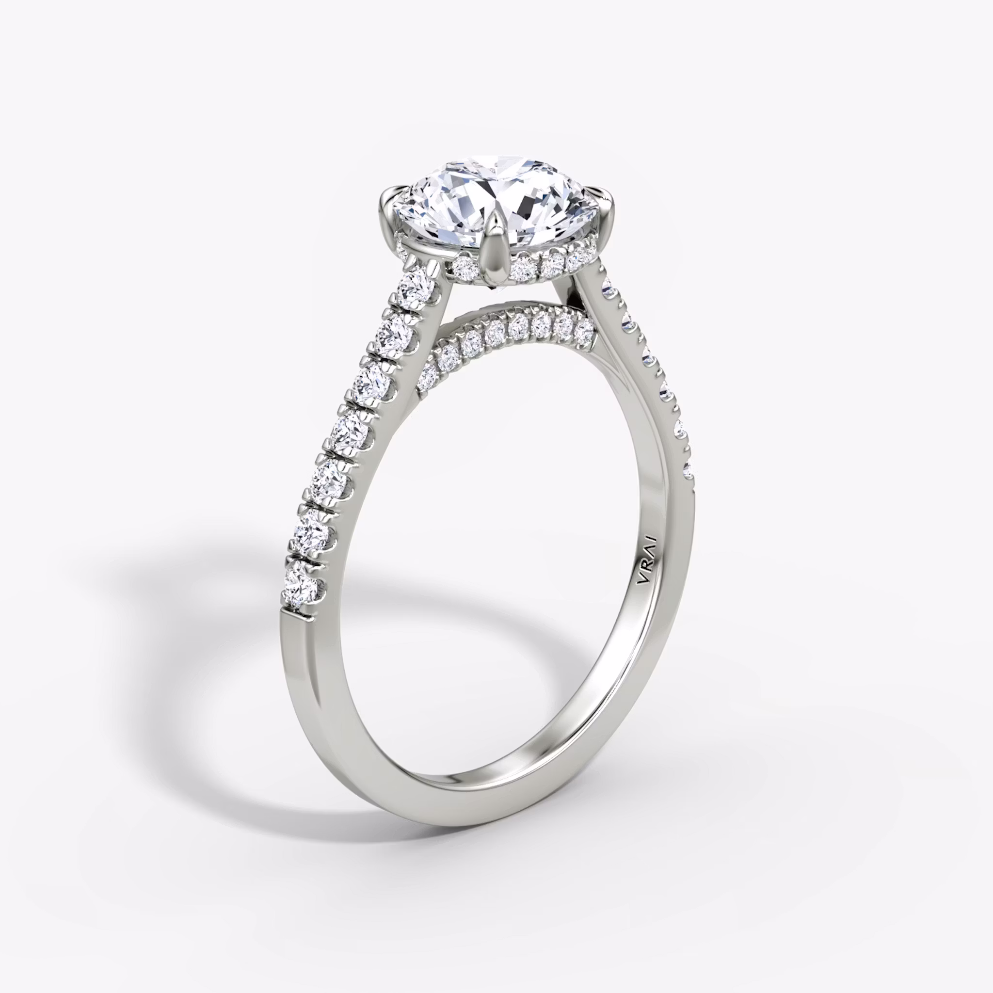 The Pavé Bridge Round Brilliant | White Gold