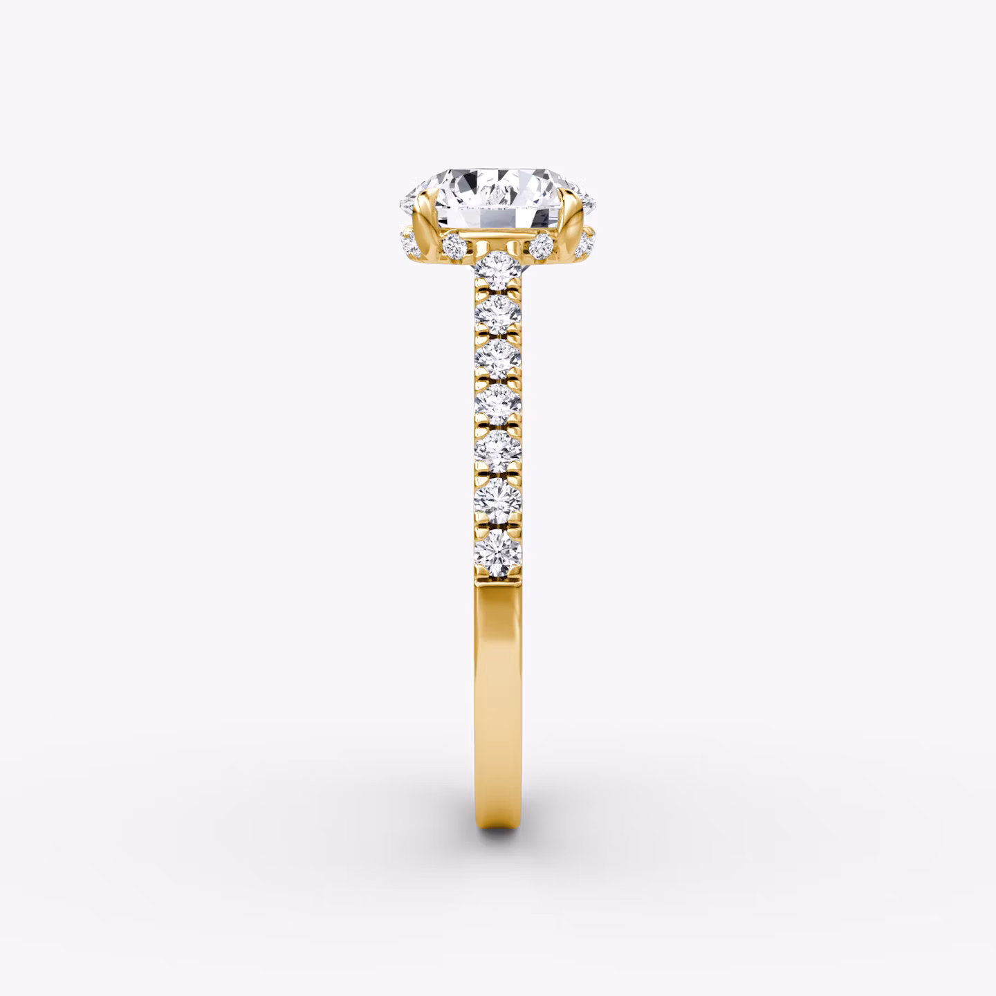 Pavé Bridge | Rund | 18k | Gelbgold | bandAccent: Mit Pavé-Besatz | caratWeight: 1.0ct | diamondOrientation: vertical
