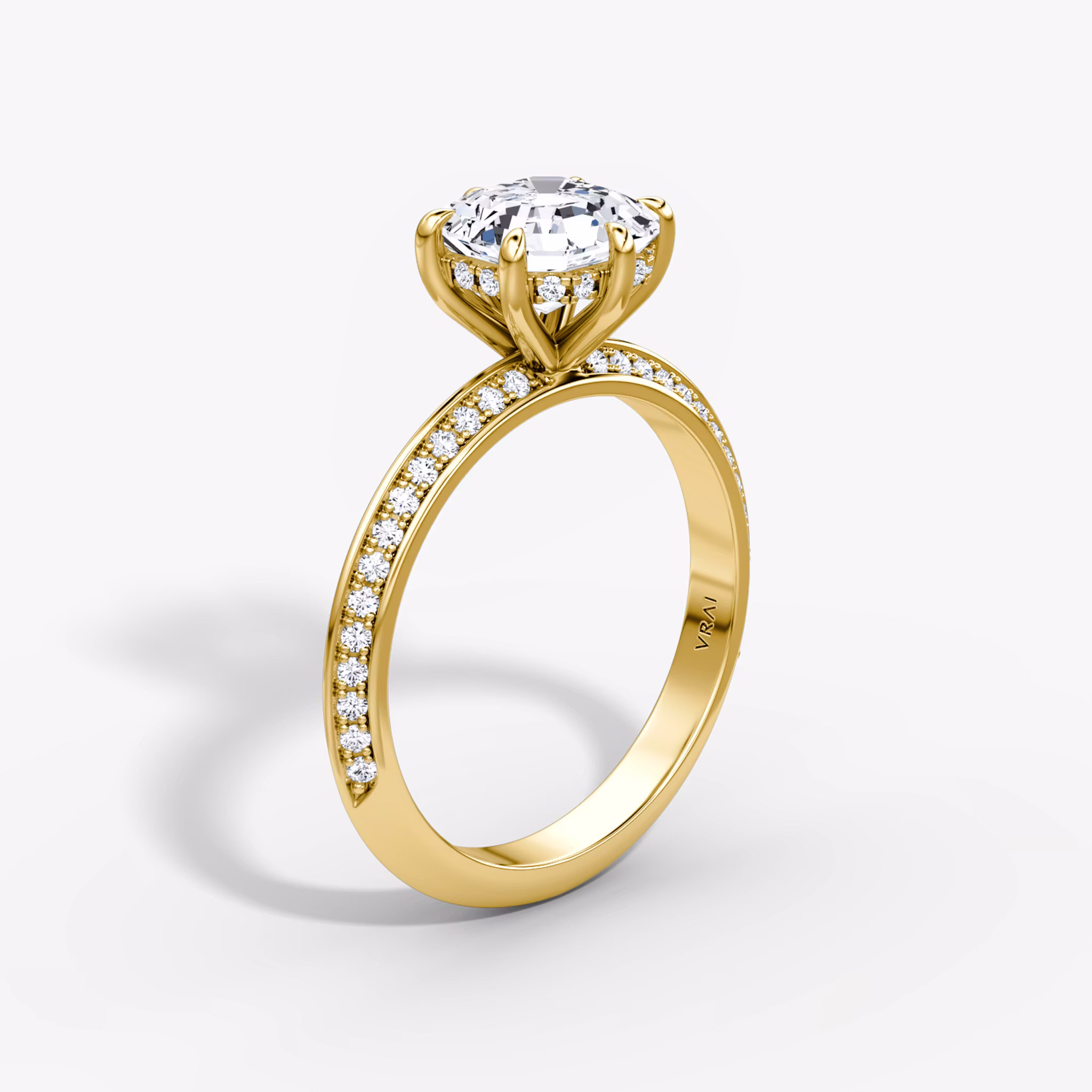 The Knife-Edge Asscher | Yellow Gold