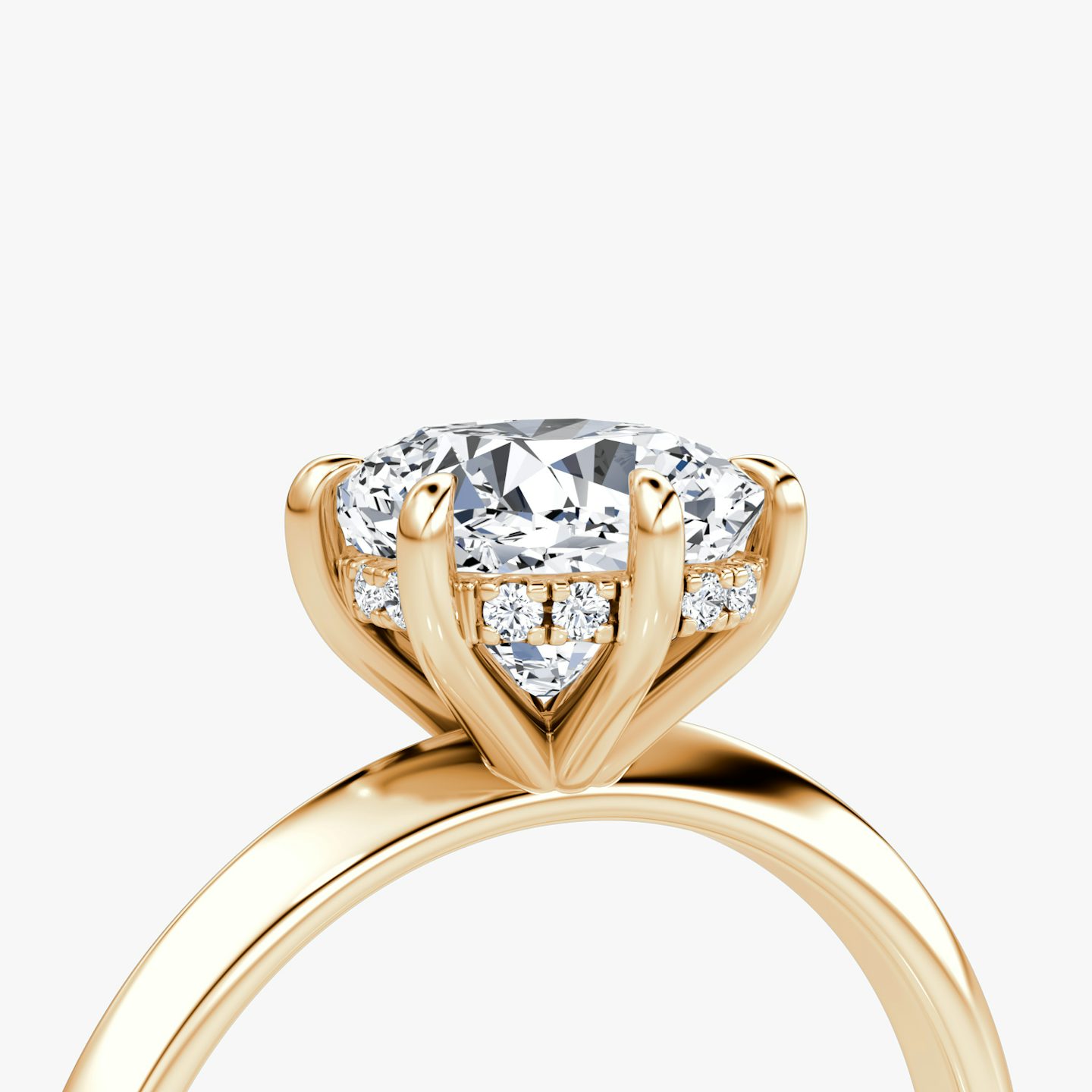 Knife-Edge | Cushion | 14k | Roségold | bandAccent: Ohne Pavé-Besatz | hiddenHalo: yes | diamondOrientation: vertical | caratWeight: other