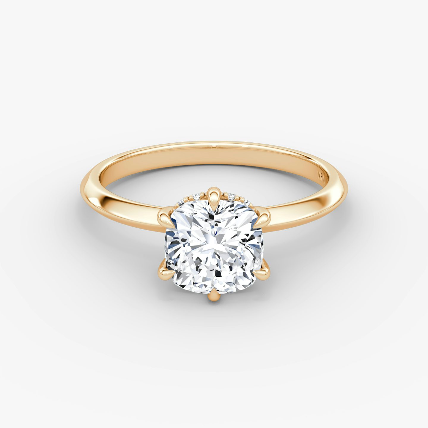 Knife-Edge | Cushion | 14k | Roségold | bandAccent: Ohne Pavé-Besatz | hiddenHalo: yes | diamondOrientation: vertical | caratWeight: other