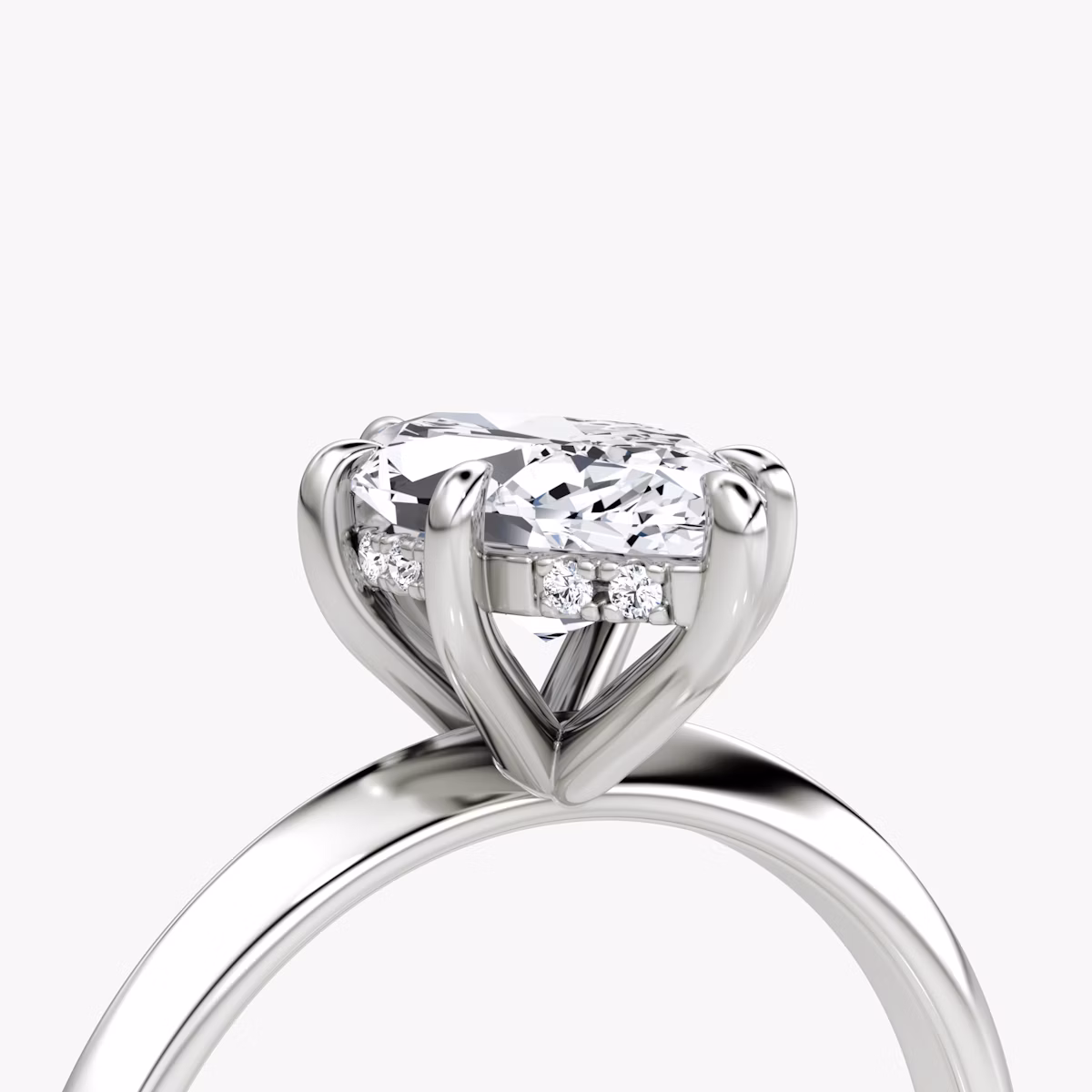 Knife-Edge | Marquise | 18k | Weißgold | bandAccent: Ohne Pavé-Besatz | hiddenHalo: yes | diamondOrientation: vertical | caratWeight: other