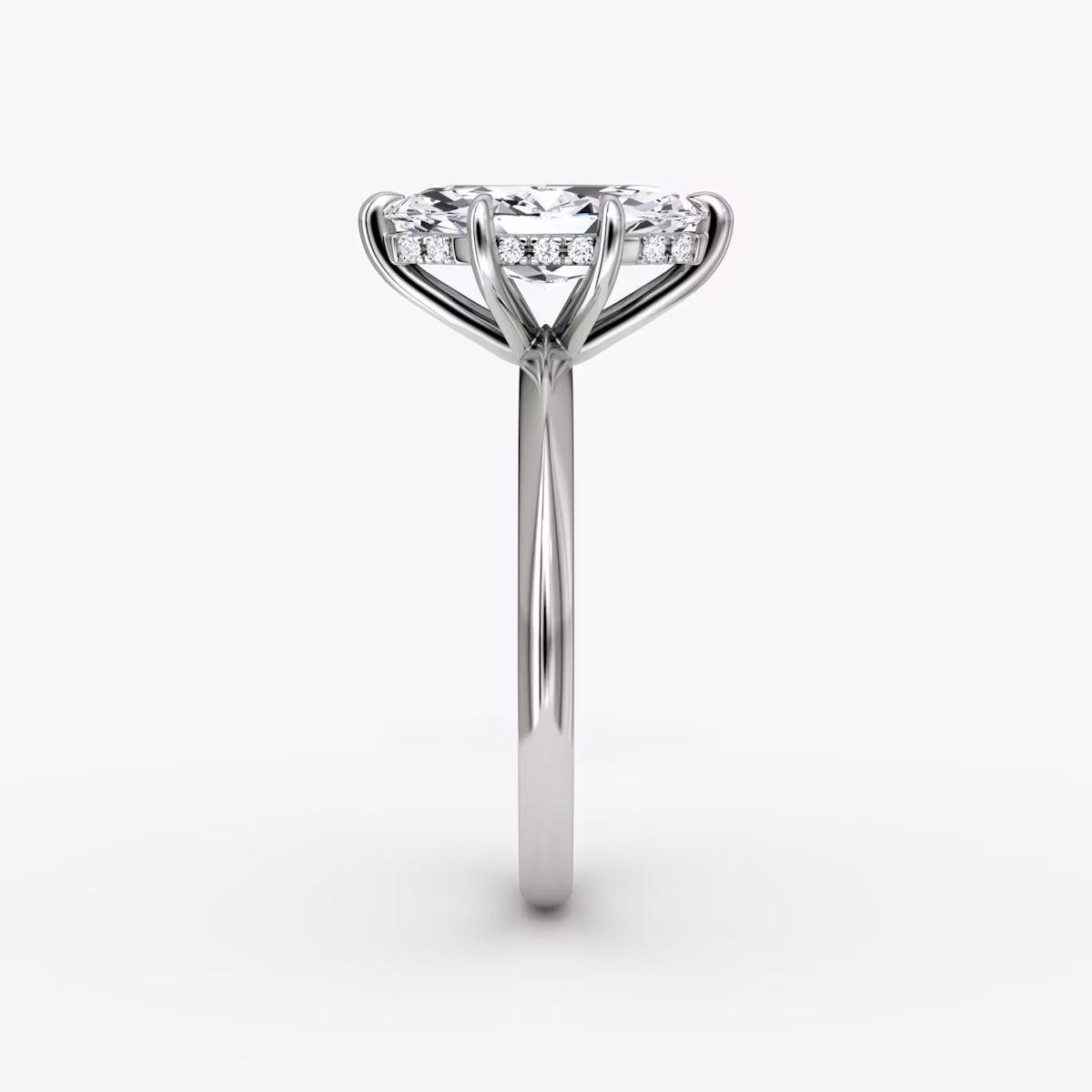Knife-Edge | Marquise | 18k | Weißgold | bandAccent: Ohne Pavé-Besatz | hiddenHalo: yes | diamondOrientation: vertical | caratWeight: other