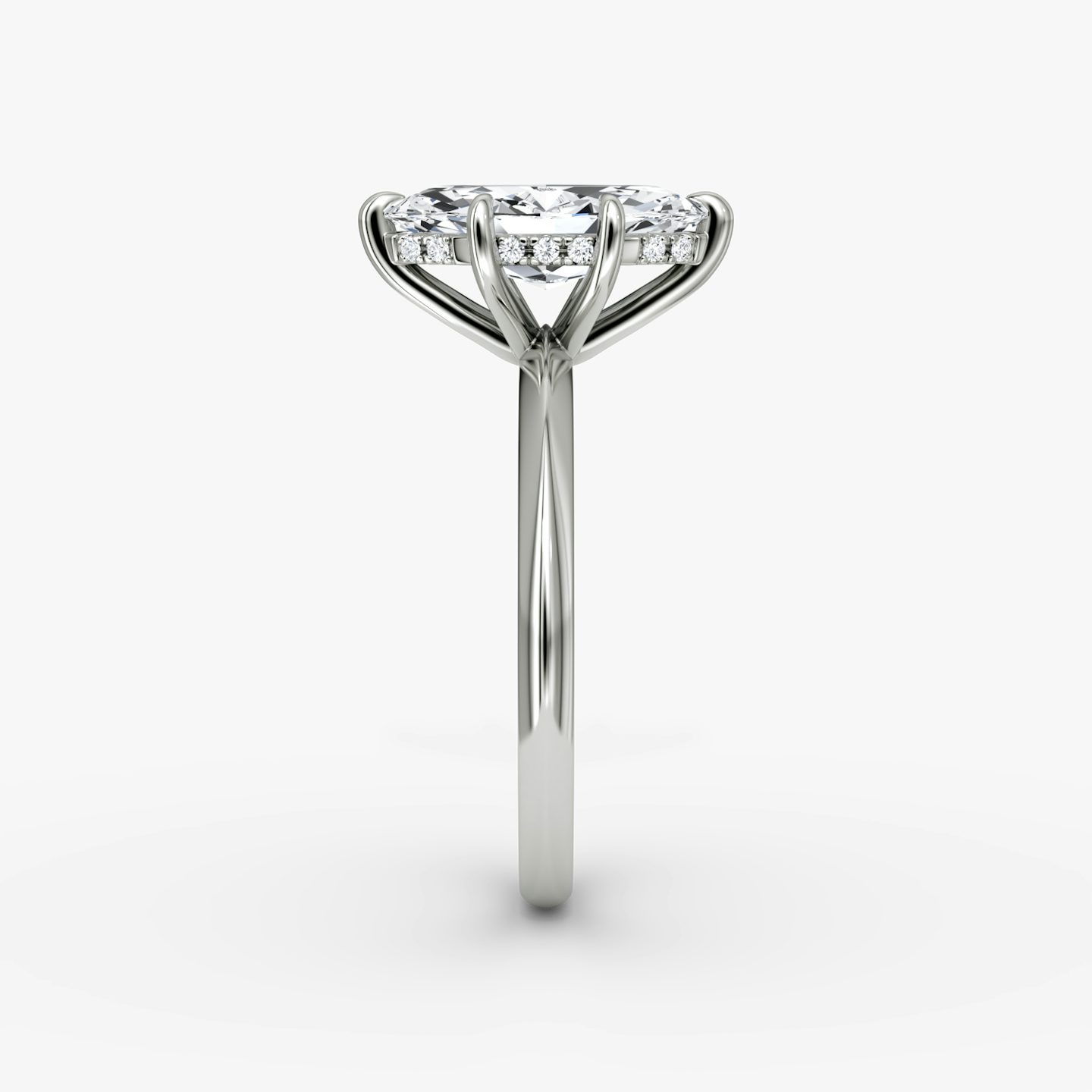 The Knife-Edge | Marquise | 18k | White Gold | bandAccent: Plain | hiddenHalo: yes | diamondOrientation: vertical | caratWeight: other
