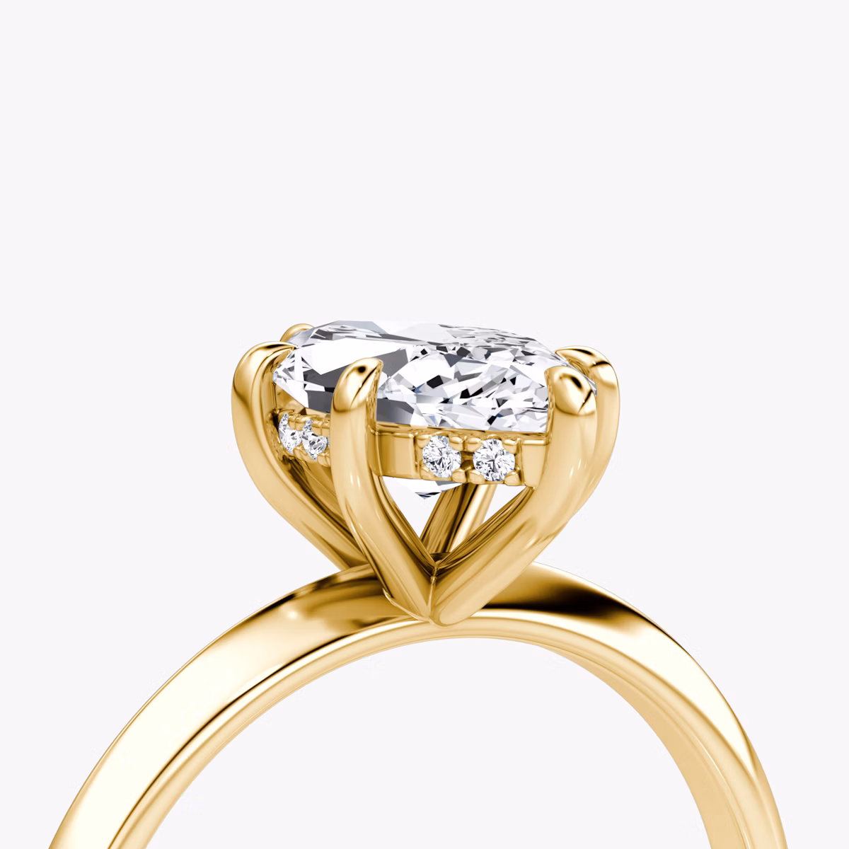 Knife-Edge | Marquise | 18k | Gelbgold | bandAccent: Ohne Pavé-Besatz | hiddenHalo: yes | diamondOrientation: vertical | caratWeight: other