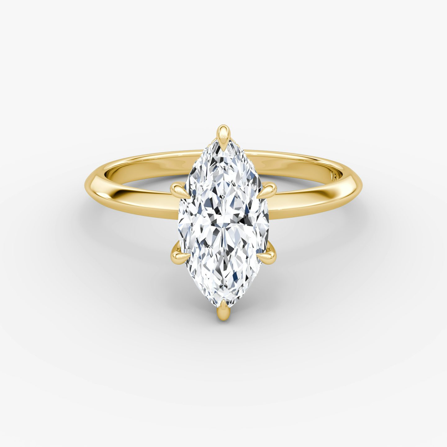 The Knife-Edge | Marquise | 18k | Yellow Gold | bandAccent: Plain | hiddenHalo: yes | diamondOrientation: vertical | caratWeight: other