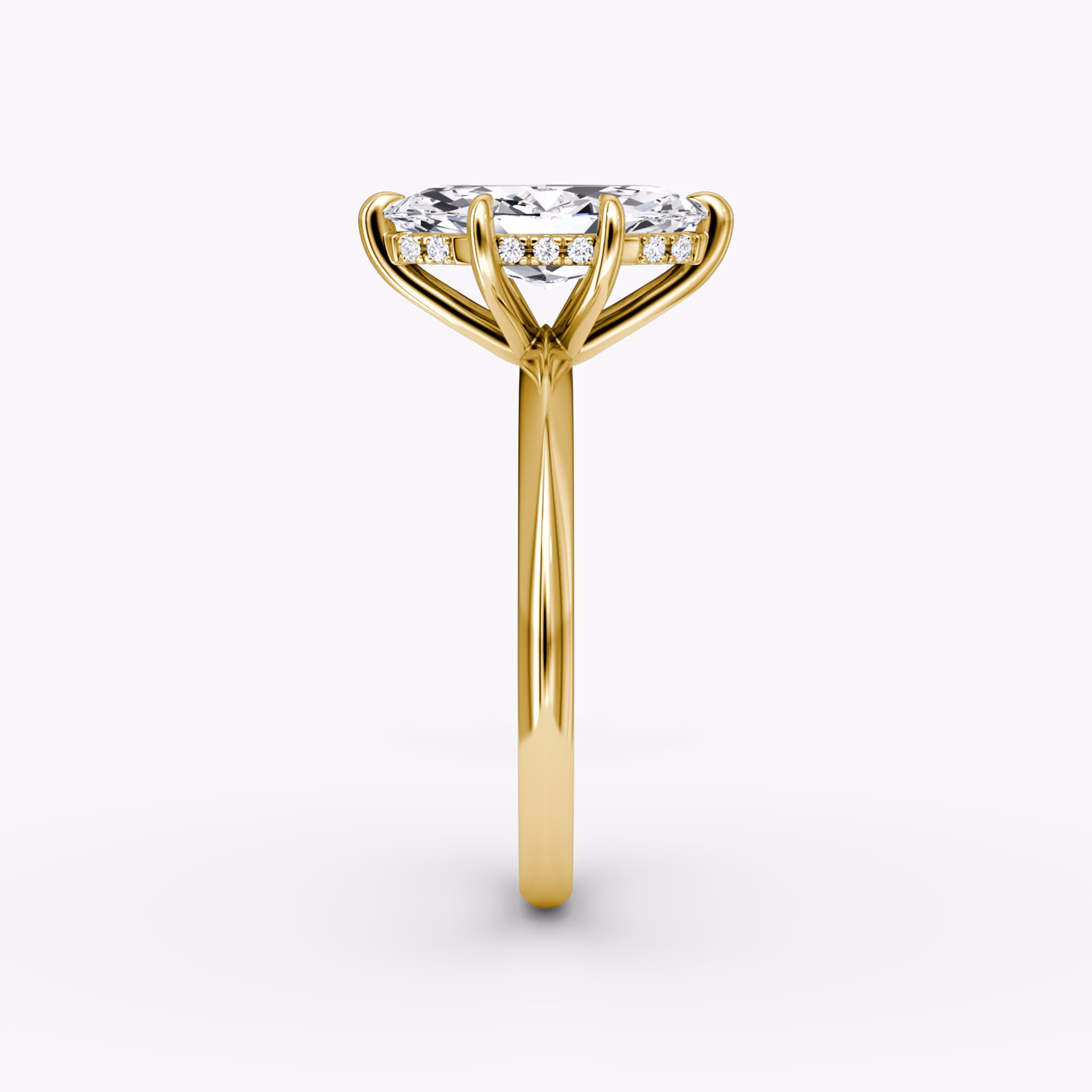 The Knife-Edge | Marquise | 18k | Yellow Gold | bandAccent: Plain | hiddenHalo: yes | diamondOrientation: vertical | caratWeight: other
