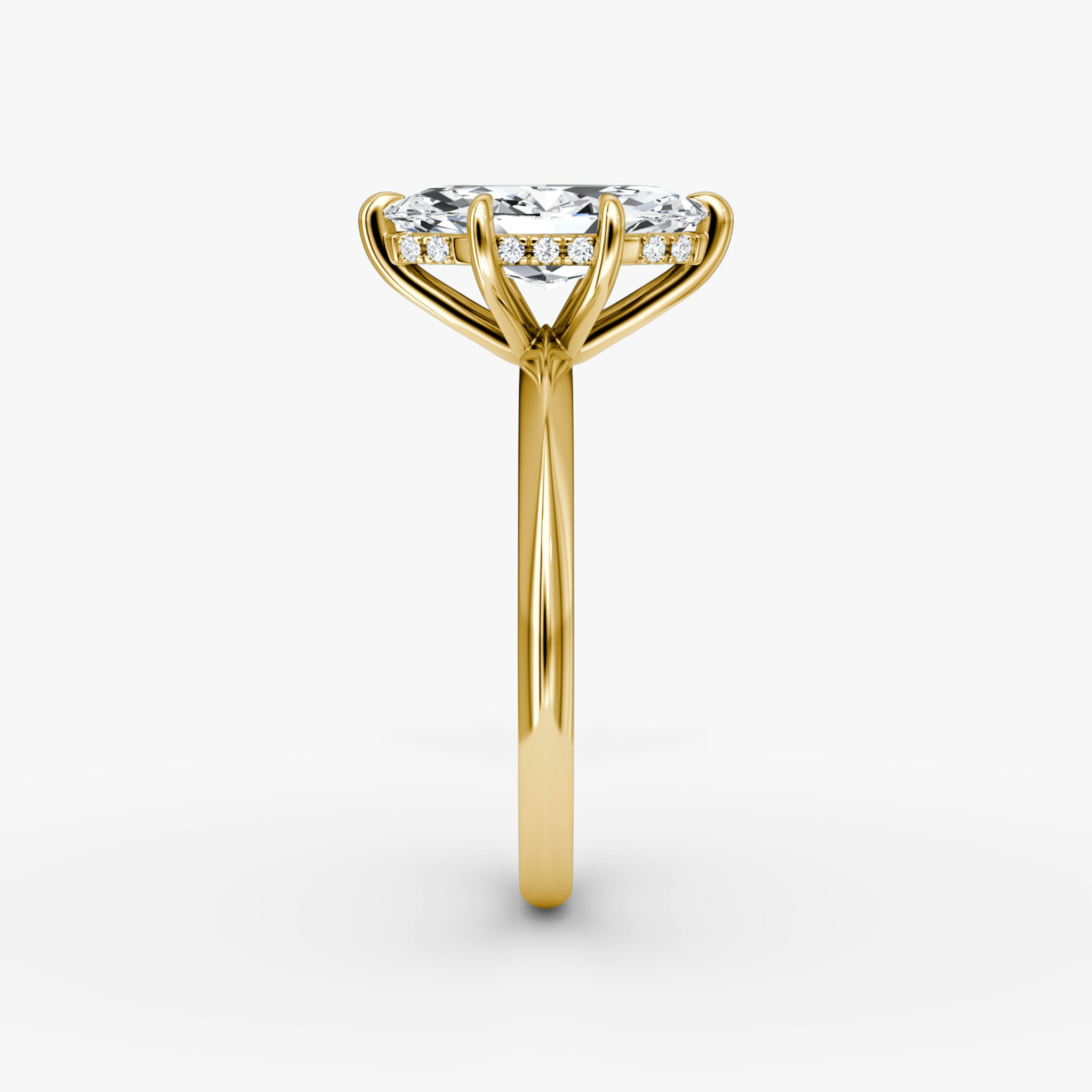 The Knife-Edge | Marquise | 18k | Yellow Gold | bandAccent: Plain | hiddenHalo: yes | diamondOrientation: vertical | caratWeight: other