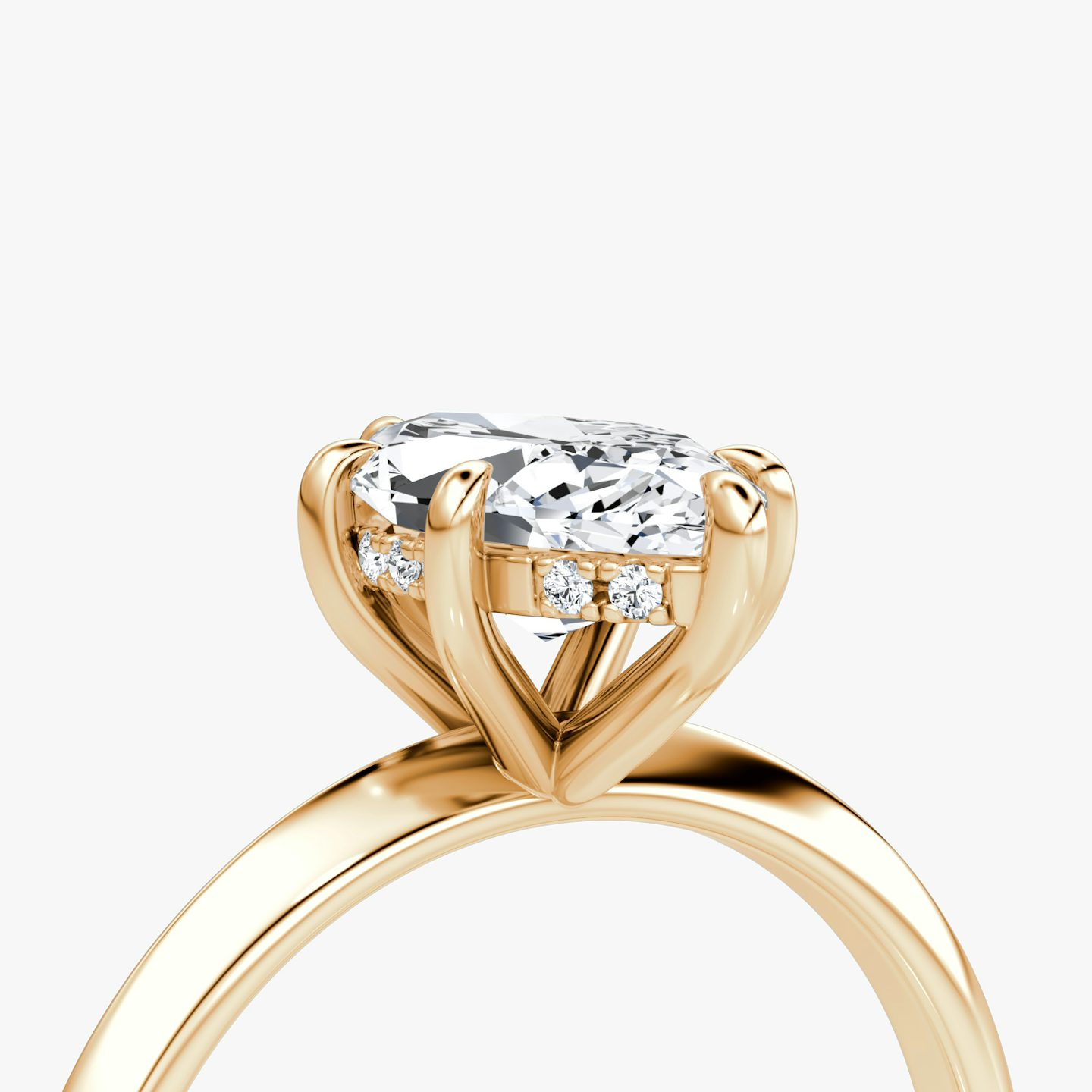 The Knife-Edge | Marquise | 14k | Rose Gold | bandAccent: Plain | hiddenHalo: yes | diamondOrientation: vertical | caratWeight: other