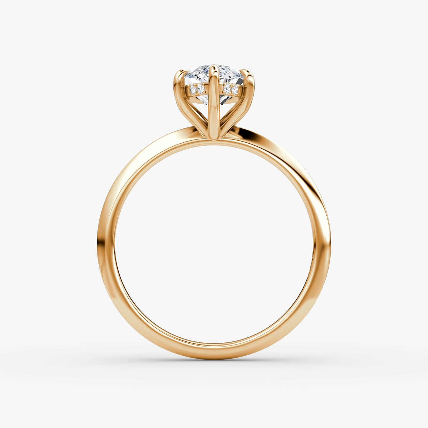The Knife-Edge | Marquise | 14k | Rose Gold | bandAccent: Plain | hiddenHalo: yes | diamondOrientation: vertical | caratWeight: other