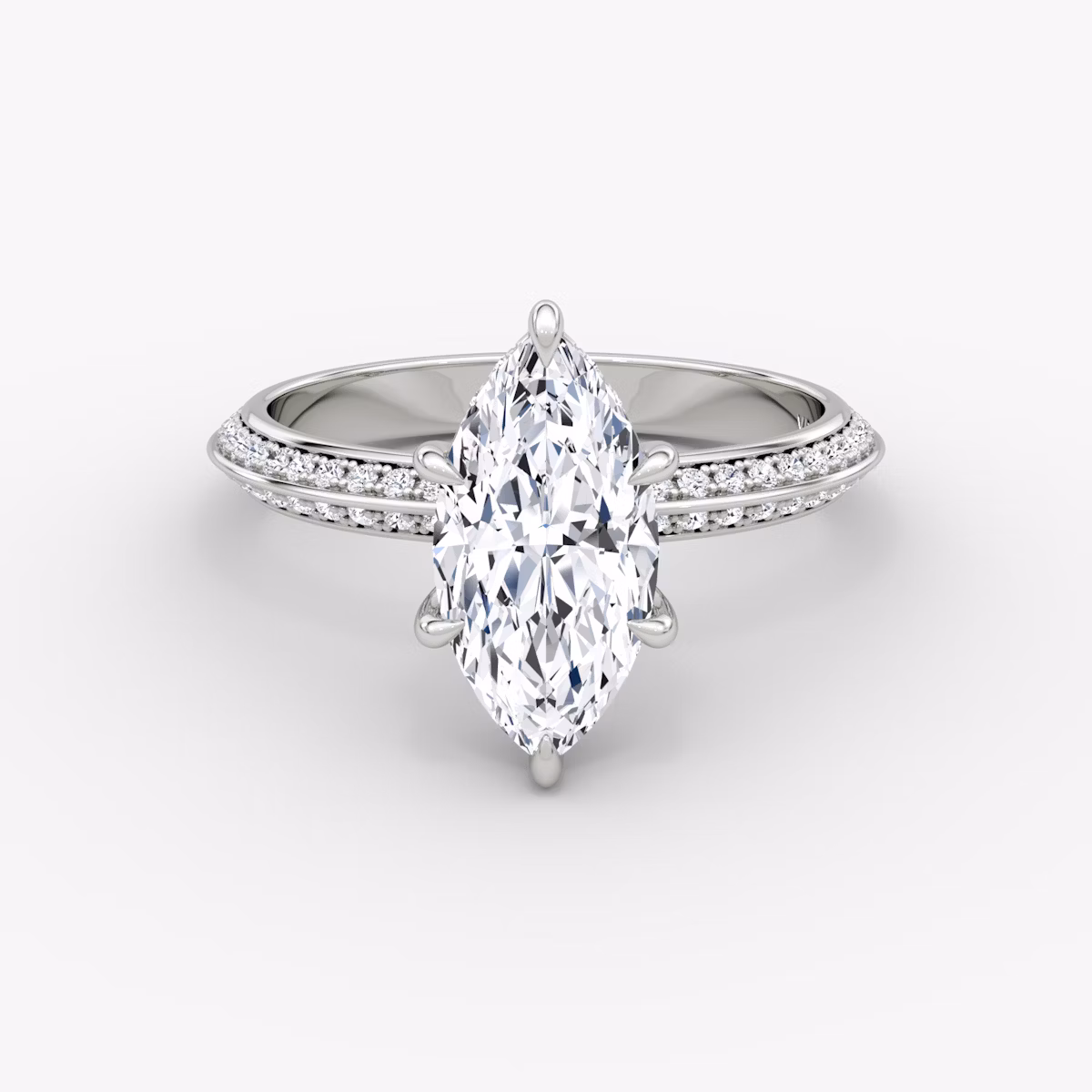 Knife-Edge | Marquise | Platin | bandAccent: Mit Pavé-Besatz | hiddenHalo: yes | diamondOrientation: vertical | caratWeight: other