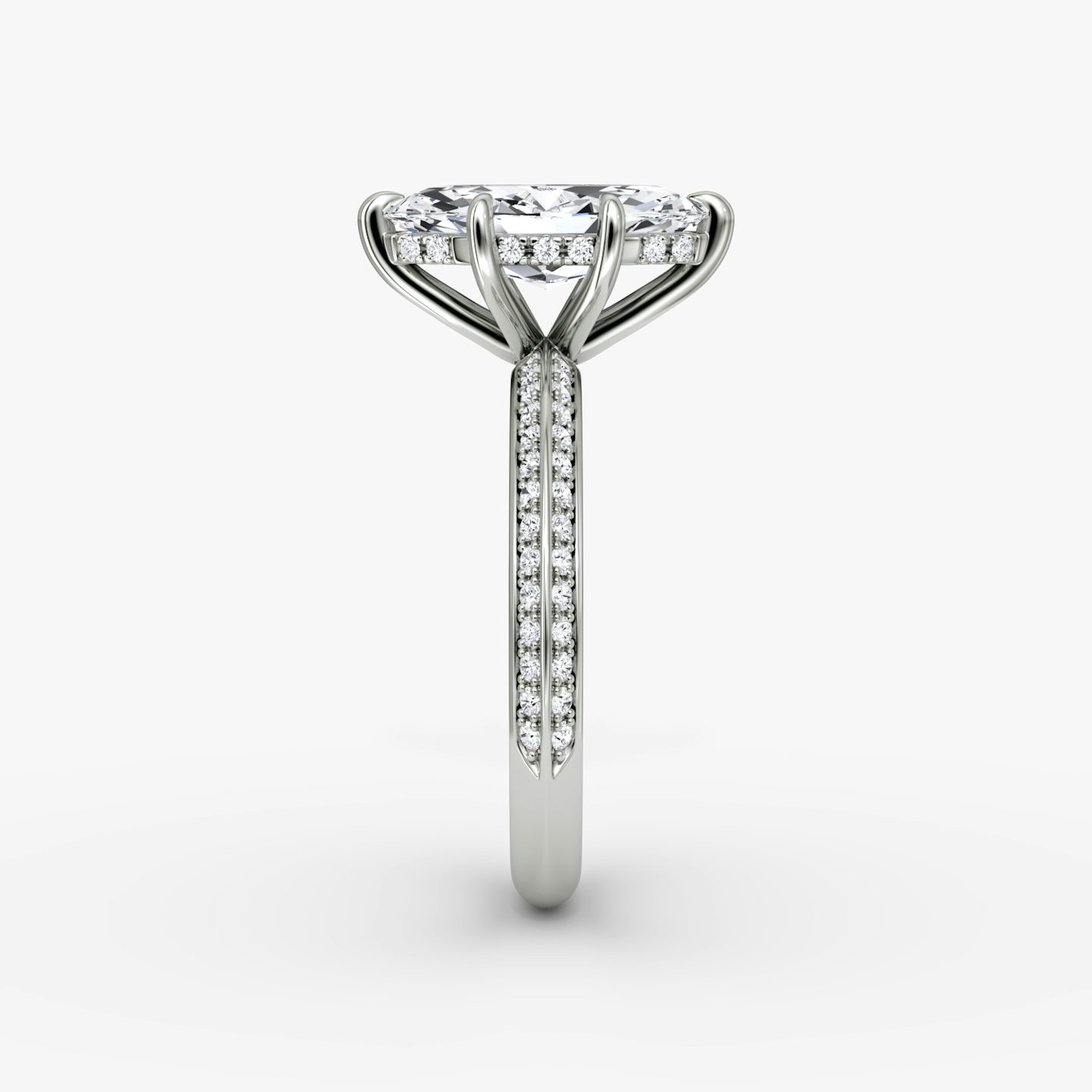 The Knife-Edge | Marquise | 18k | White Gold | bandAccent: Pavé | hiddenHalo: yes | diamondOrientation: vertical | caratWeight: other