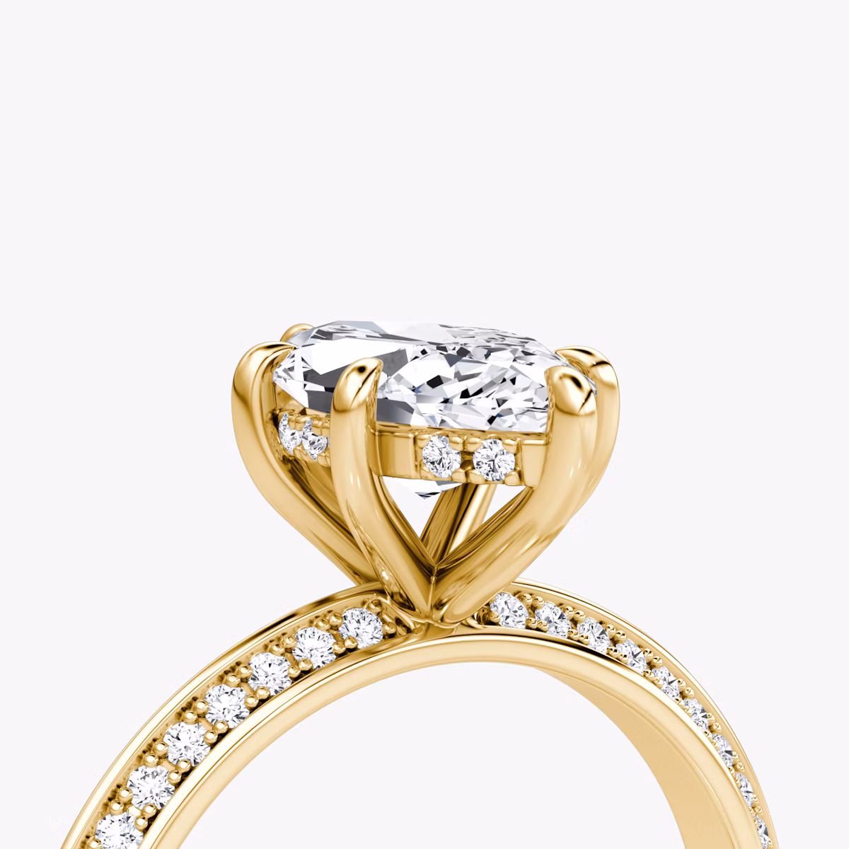 Knife-Edge | Marquise | 18k | Gelbgold | bandAccent: Mit Pavé-Besatz | hiddenHalo: yes | diamondOrientation: vertical | caratWeight: other