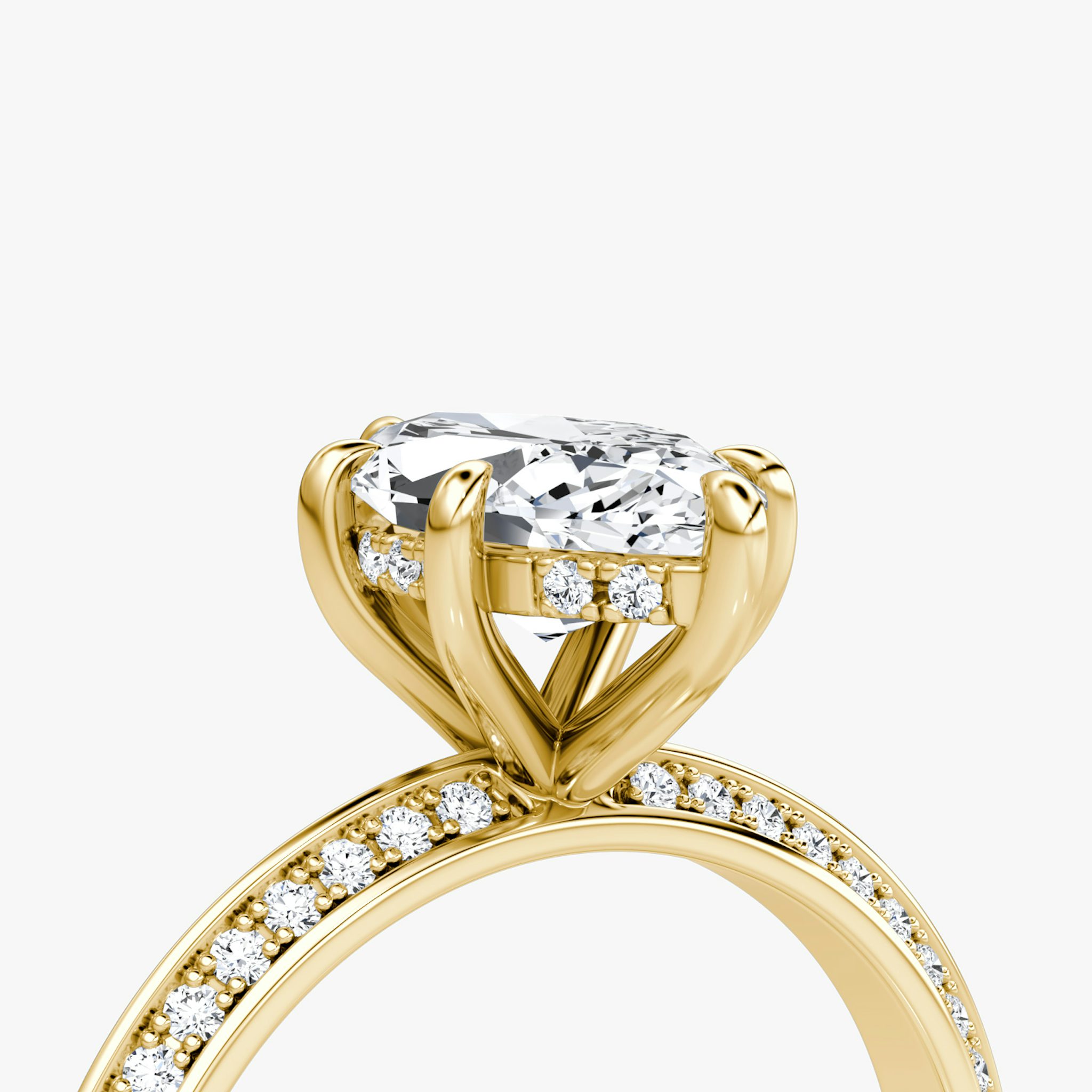 The Knife-Edge | Marquise | 18k | Yellow Gold | bandAccent: Pavé | hiddenHalo: yes | diamondOrientation: vertical | caratWeight: other