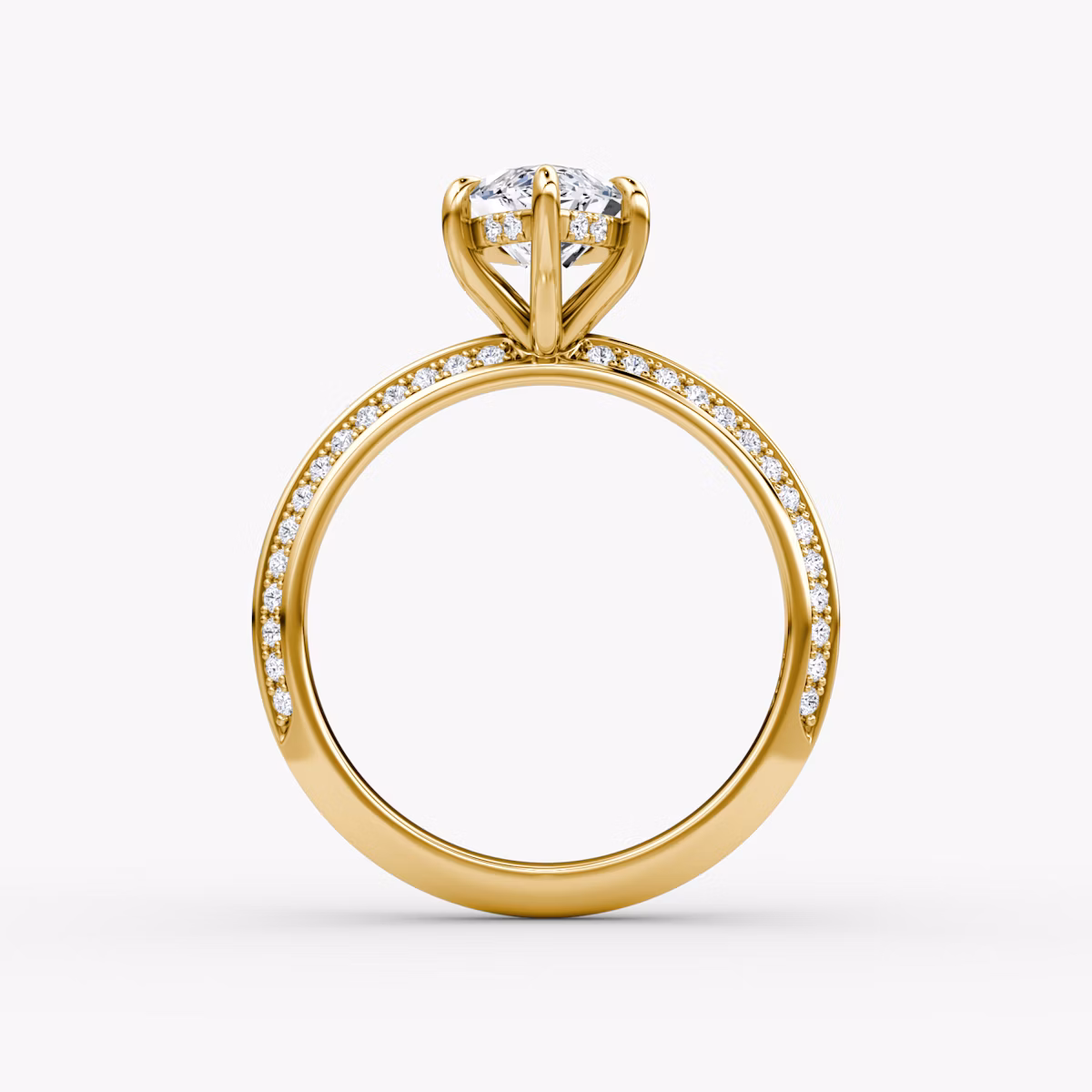 Knife-Edge | Marquise | 18k | Gelbgold | bandAccent: Mit Pavé-Besatz | hiddenHalo: yes | diamondOrientation: vertical | caratWeight: other