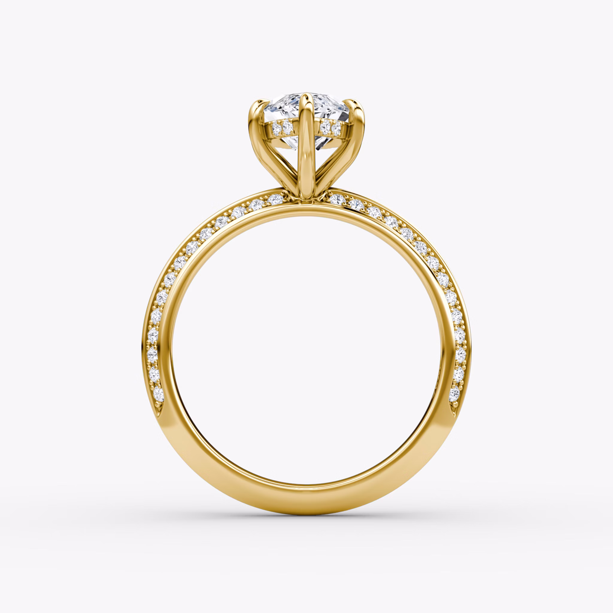 The Knife-Edge | Marquise | 18k | Yellow Gold | bandAccent: Pavé | hiddenHalo: yes | diamondOrientation: vertical | caratWeight: other