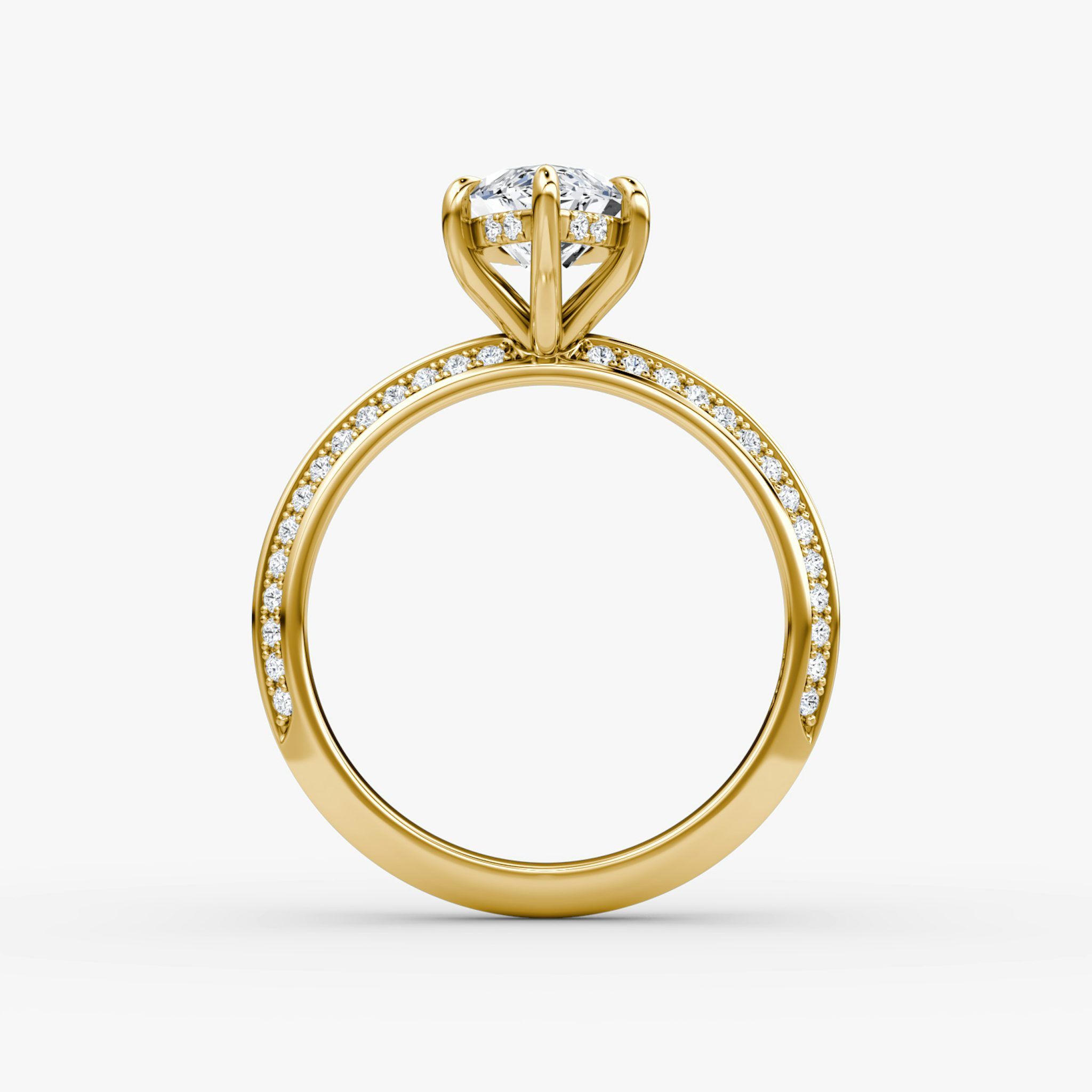 The Knife-Edge | Marquise | 18k | Yellow Gold | bandAccent: Pavé | hiddenHalo: yes | diamondOrientation: vertical | caratWeight: other