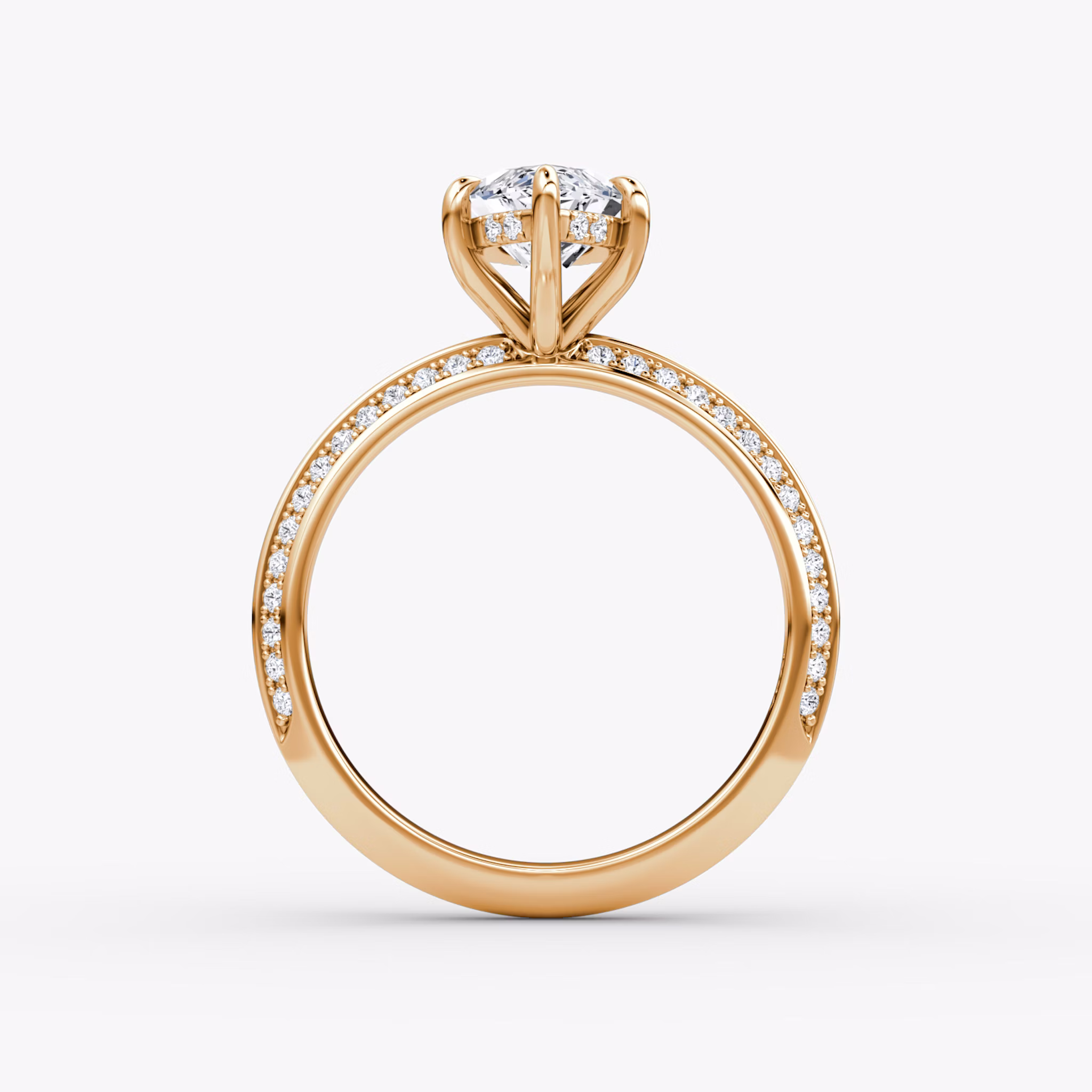 The Knife-Edge | Marquise | 14k | Rose Gold | bandAccent: Pavé | hiddenHalo: yes | diamondOrientation: vertical | caratWeight: other
