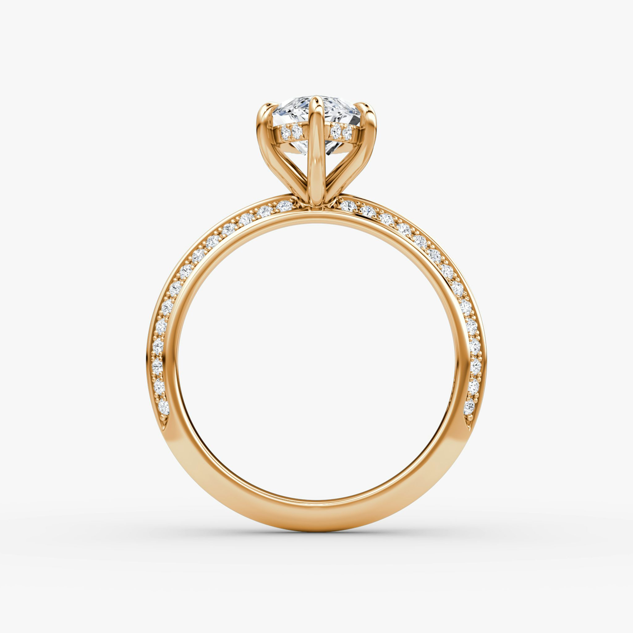 The Knife-Edge | Marquise | 14k | Rose Gold | bandAccent: Pavé | hiddenHalo: yes | diamondOrientation: vertical | caratWeight: other