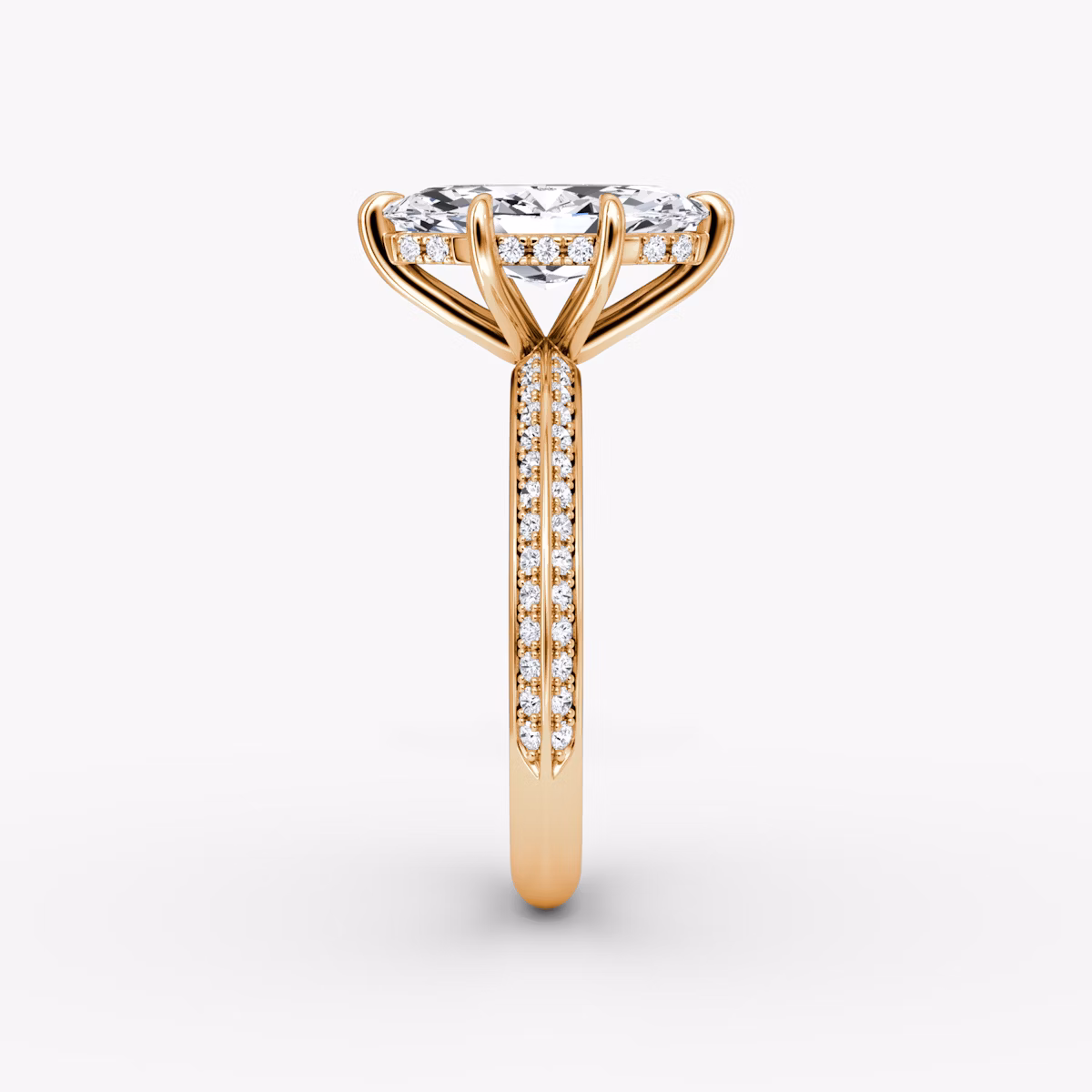 The Knife-Edge | Marquise | 14k | Rose Gold | bandAccent: Pavé | hiddenHalo: yes | diamondOrientation: vertical | caratWeight: other