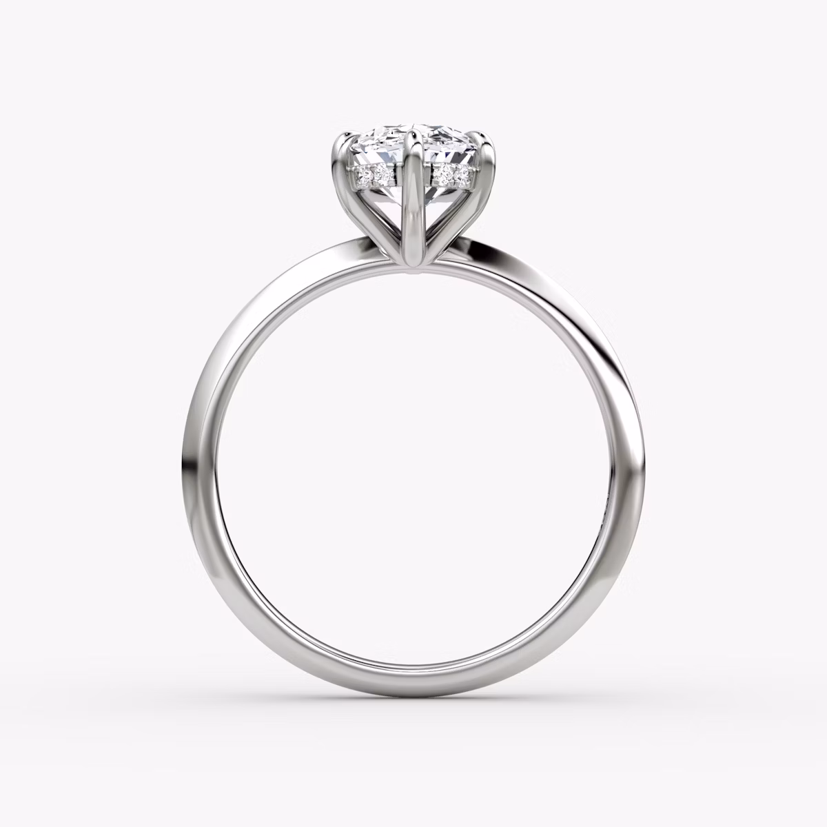 The Knife-Edge | Oval | Platinum | bandAccent: Plain | hiddenHalo: yes | diamondOrientation: vertical | caratWeight: other