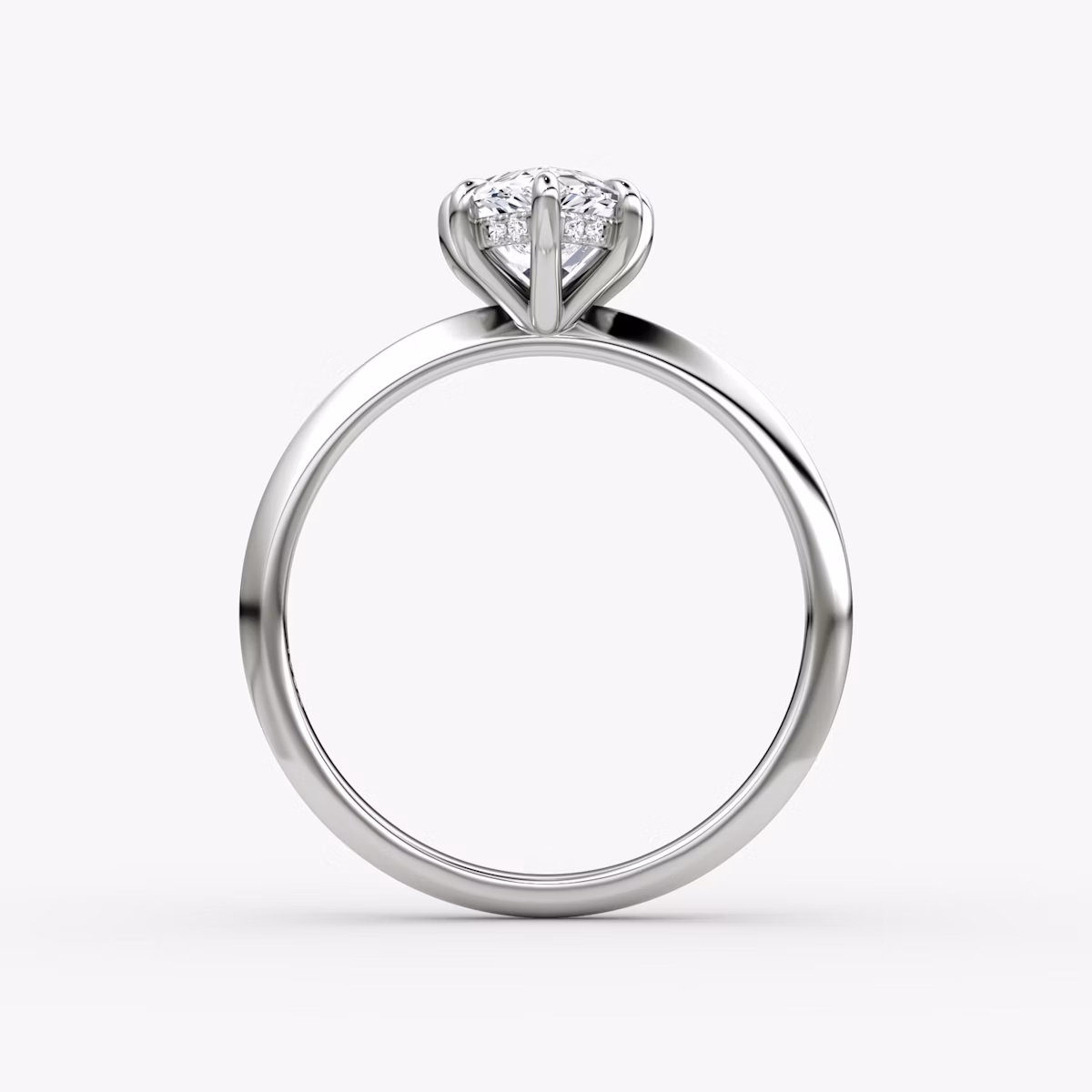 Anillo de compromiso Knife-Edge | Pera | 18k | Oro blanco | bandAccent: Simple | hiddenHalo: yes | diamondOrientation: vertical | caratWeight: other