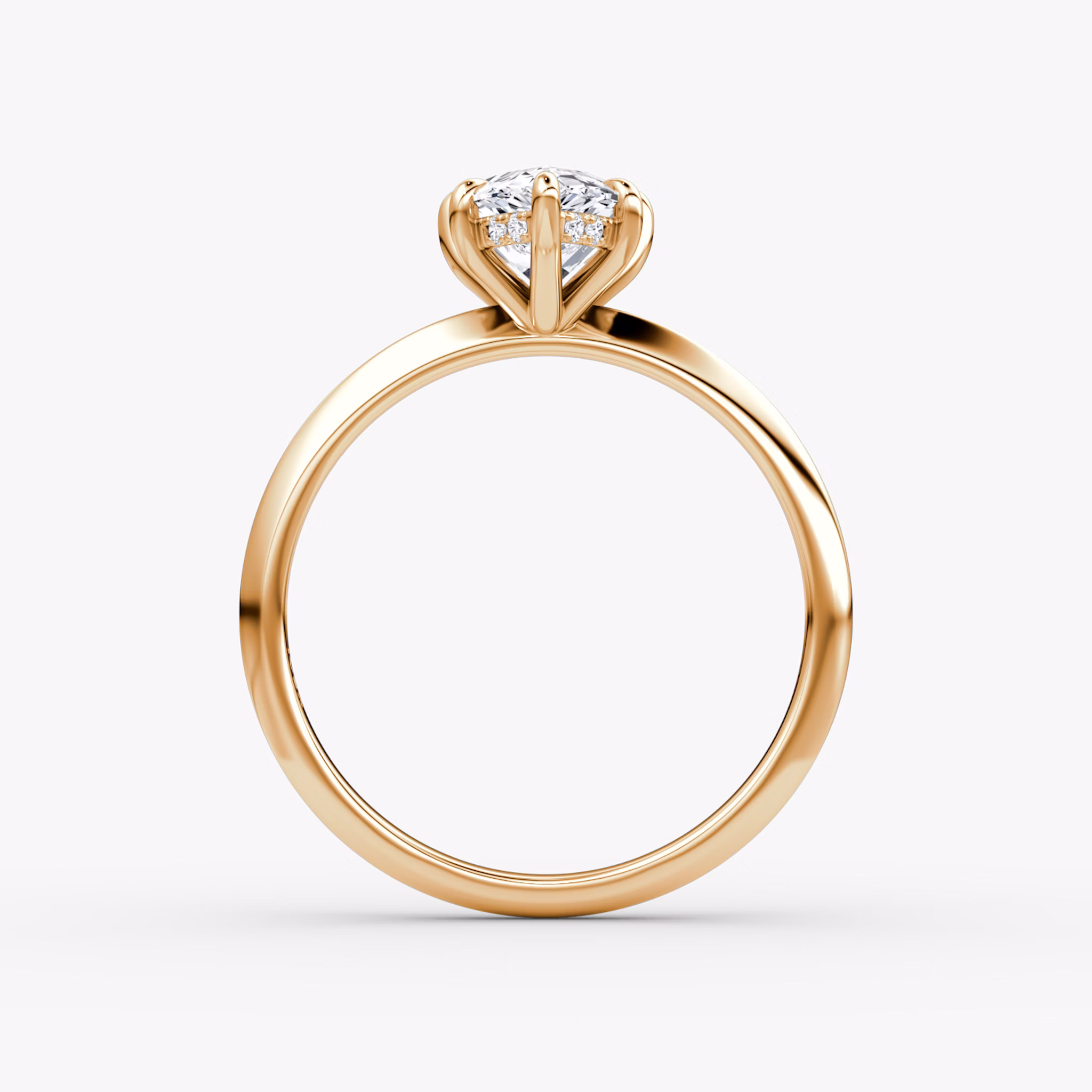 Knife-Edge | Tropfen | 14k | Roségold | bandAccent: Ohne Pavé-Besatz | hiddenHalo: yes | diamondOrientation: vertical | caratWeight: other