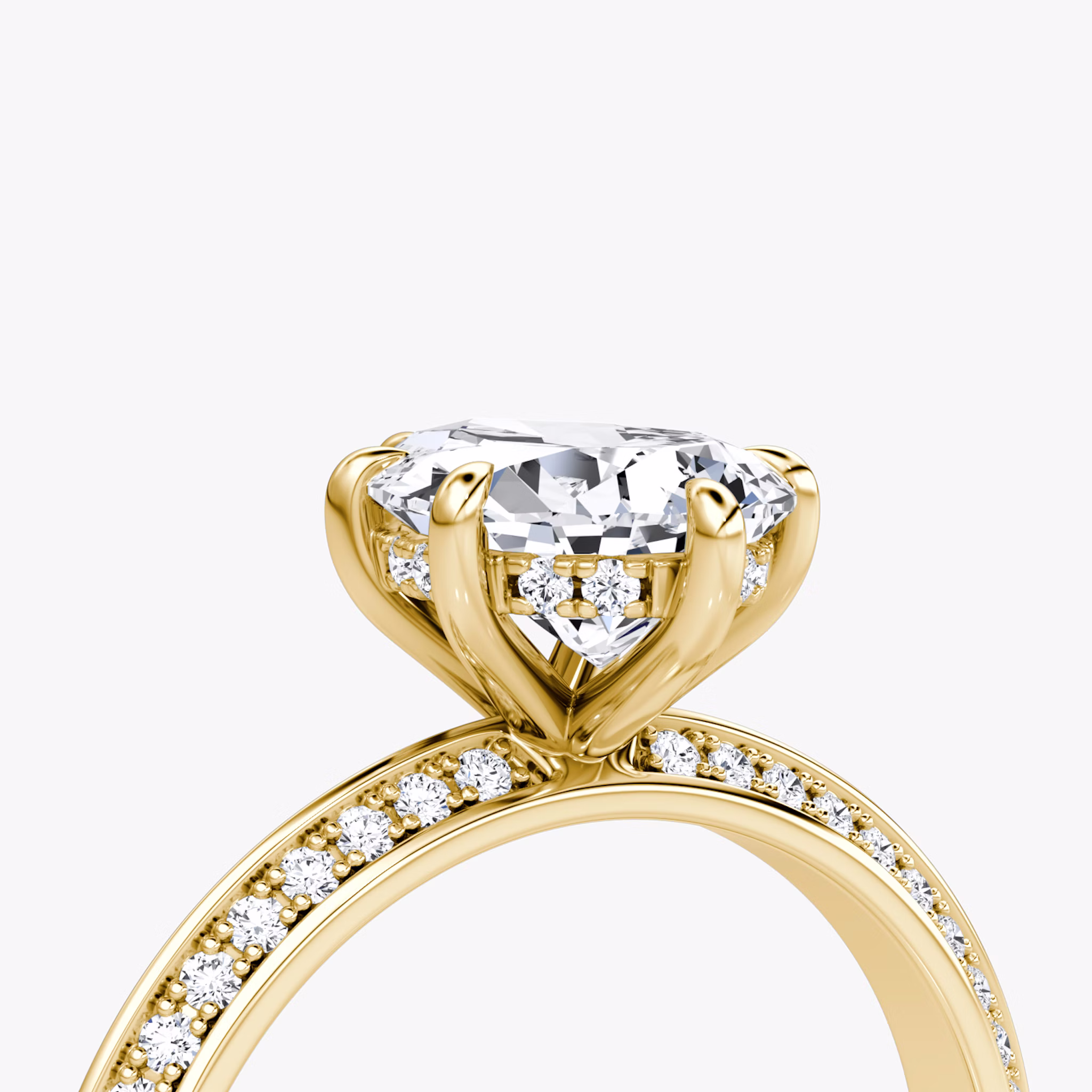 The Knife-Edge | Pear | 18k | Yellow Gold | bandAccent: Pavé | hiddenHalo: yes | diamondOrientation: vertical | caratWeight: other