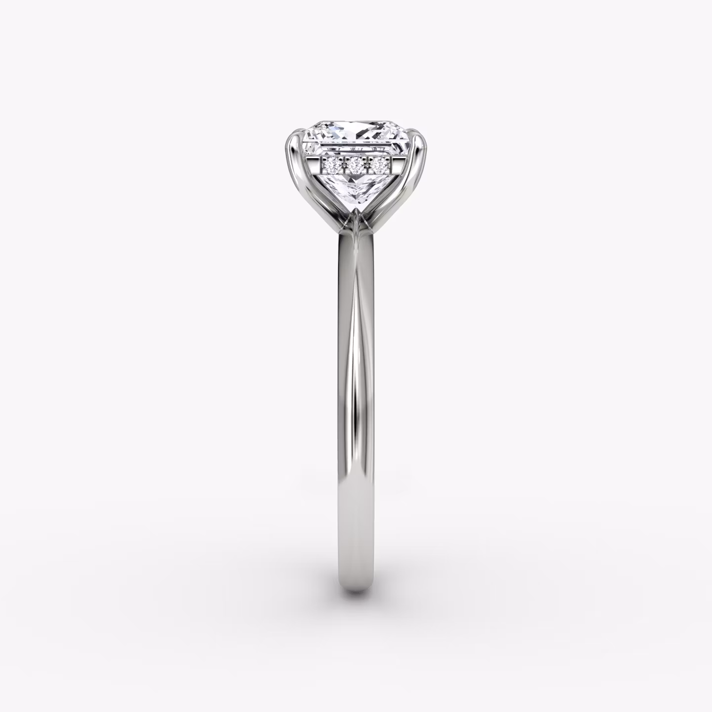 Knife-Edge | Princess | Platin | bandAccent: Ohne Pavé-Besatz | hiddenHalo: yes | diamondOrientation: vertical | caratWeight: other