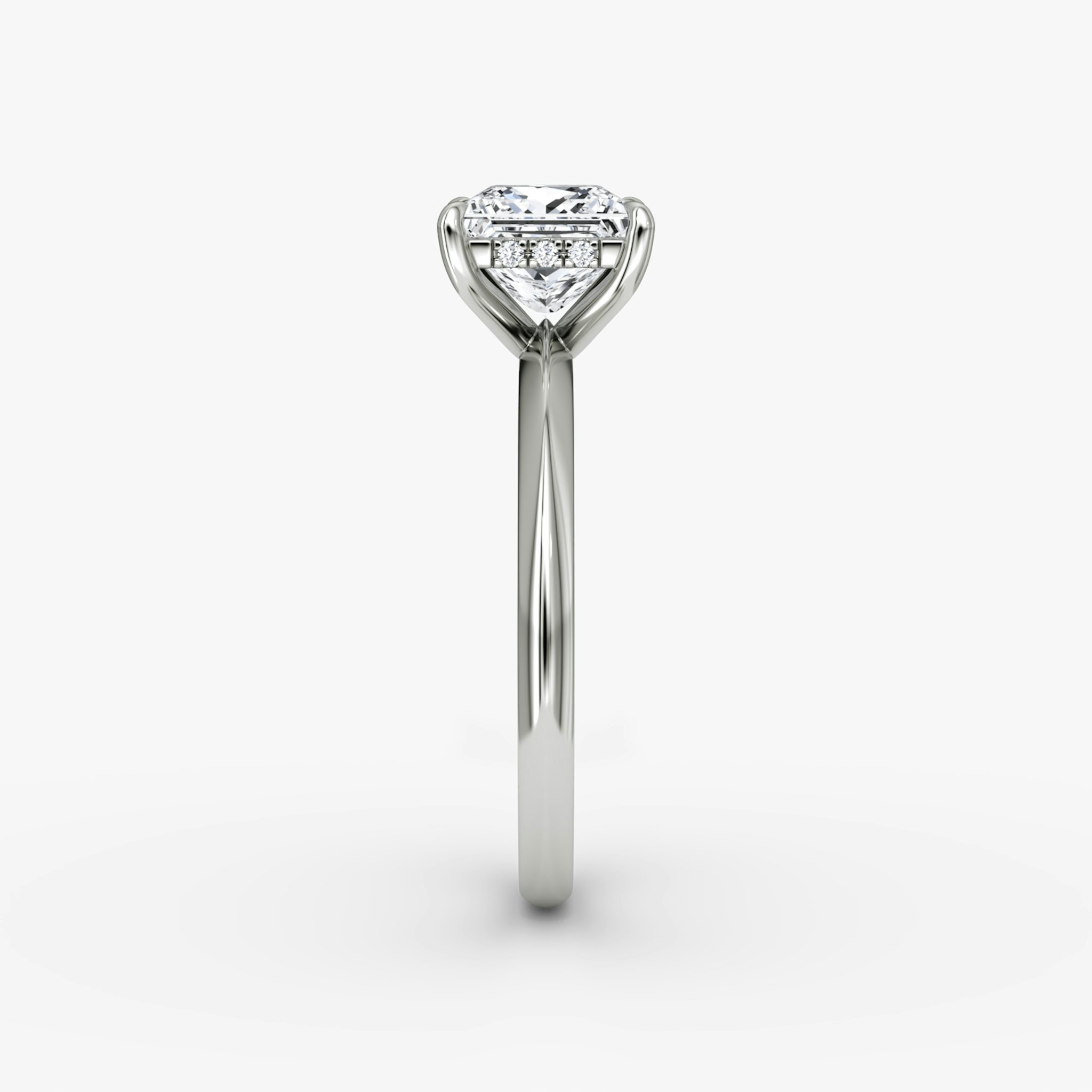 The Knife-Edge | Princess | 18k | White Gold | bandAccent: Plain | hiddenHalo: yes | diamondOrientation: vertical | caratWeight: other
