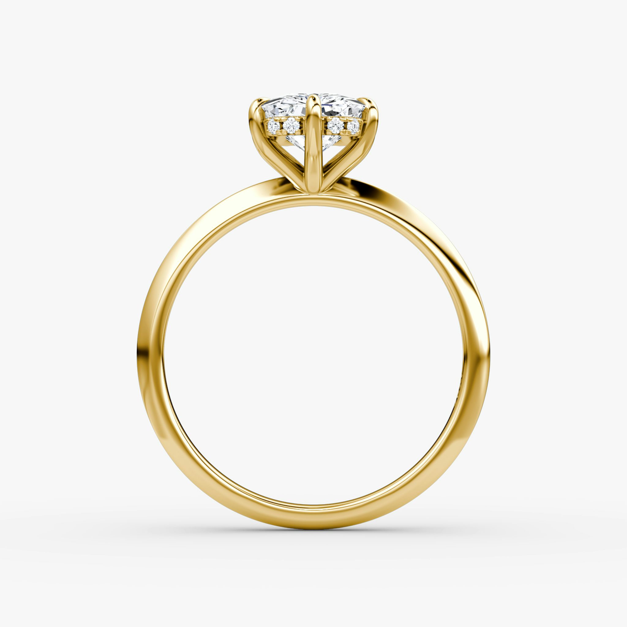 The Knife-Edge | Radiant | 18k | Yellow Gold | bandAccent: Plain | hiddenHalo: yes | diamondOrientation: vertical | caratWeight: other