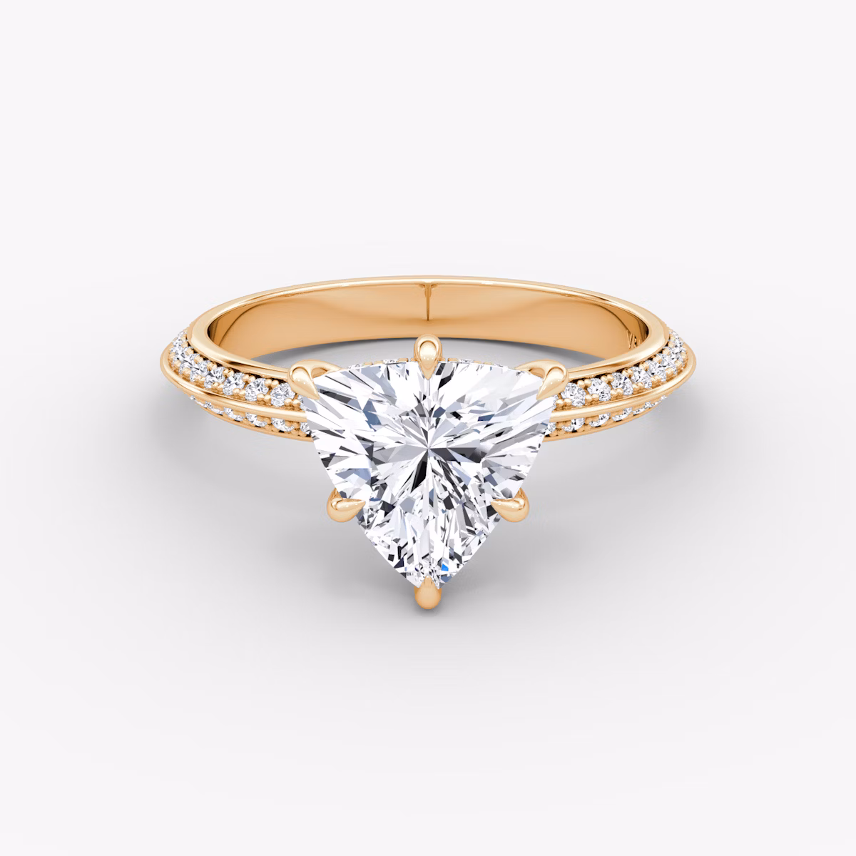 Knife-Edge | Trillant | 14k | Roségold | bandAccent: Mit Pavé-Besatz | hiddenHalo: yes | diamondOrientation: vertical | caratWeight: other