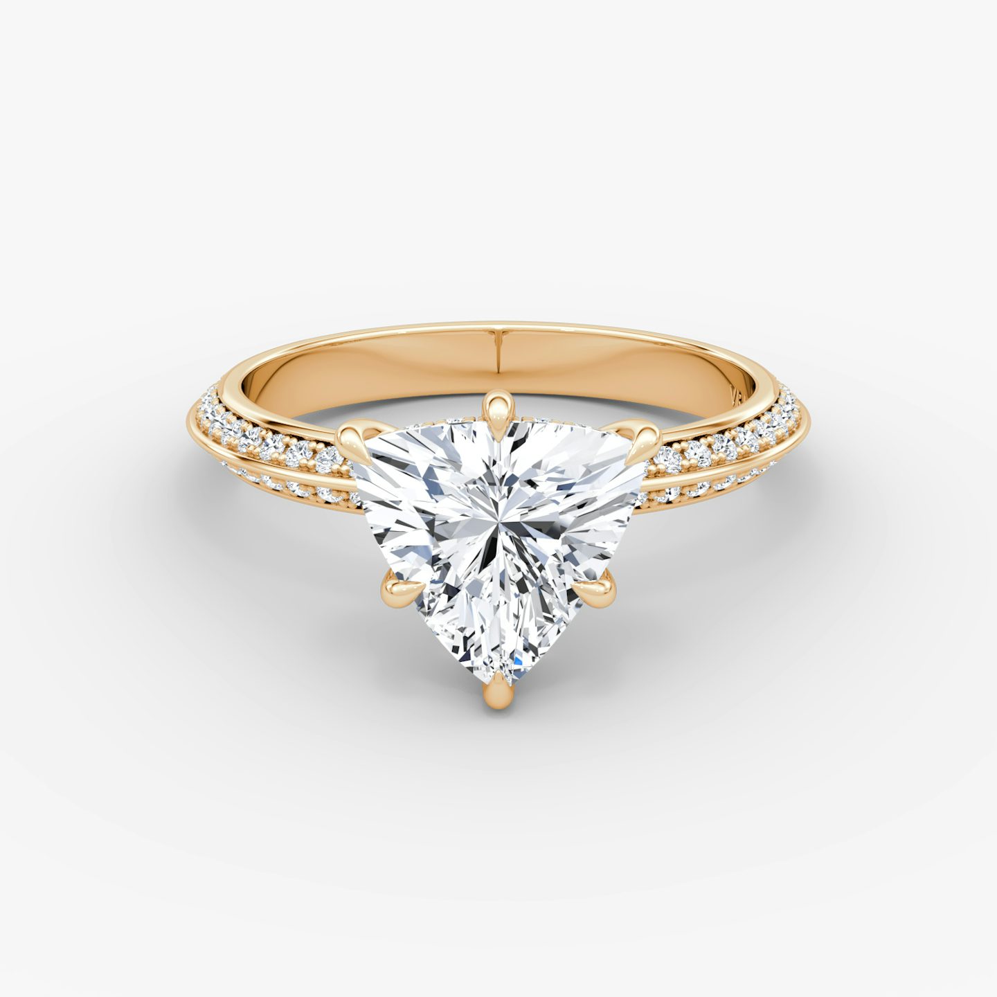 Knife-Edge | Trillant | 14k | Roségold | bandAccent: Mit Pavé-Besatz | hiddenHalo: yes | diamondOrientation: vertical | caratWeight: other
