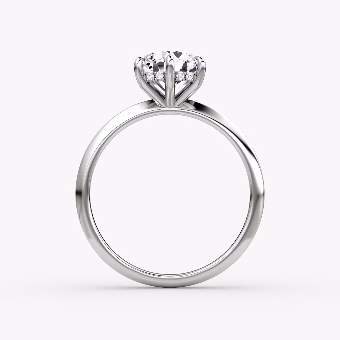 The Knife-Edge | Round Brilliant | 18k | White Gold | bandAccent: Plain | caratWeight: 1.0ct | hiddenHalo: yes | diamondOrientation: vertical